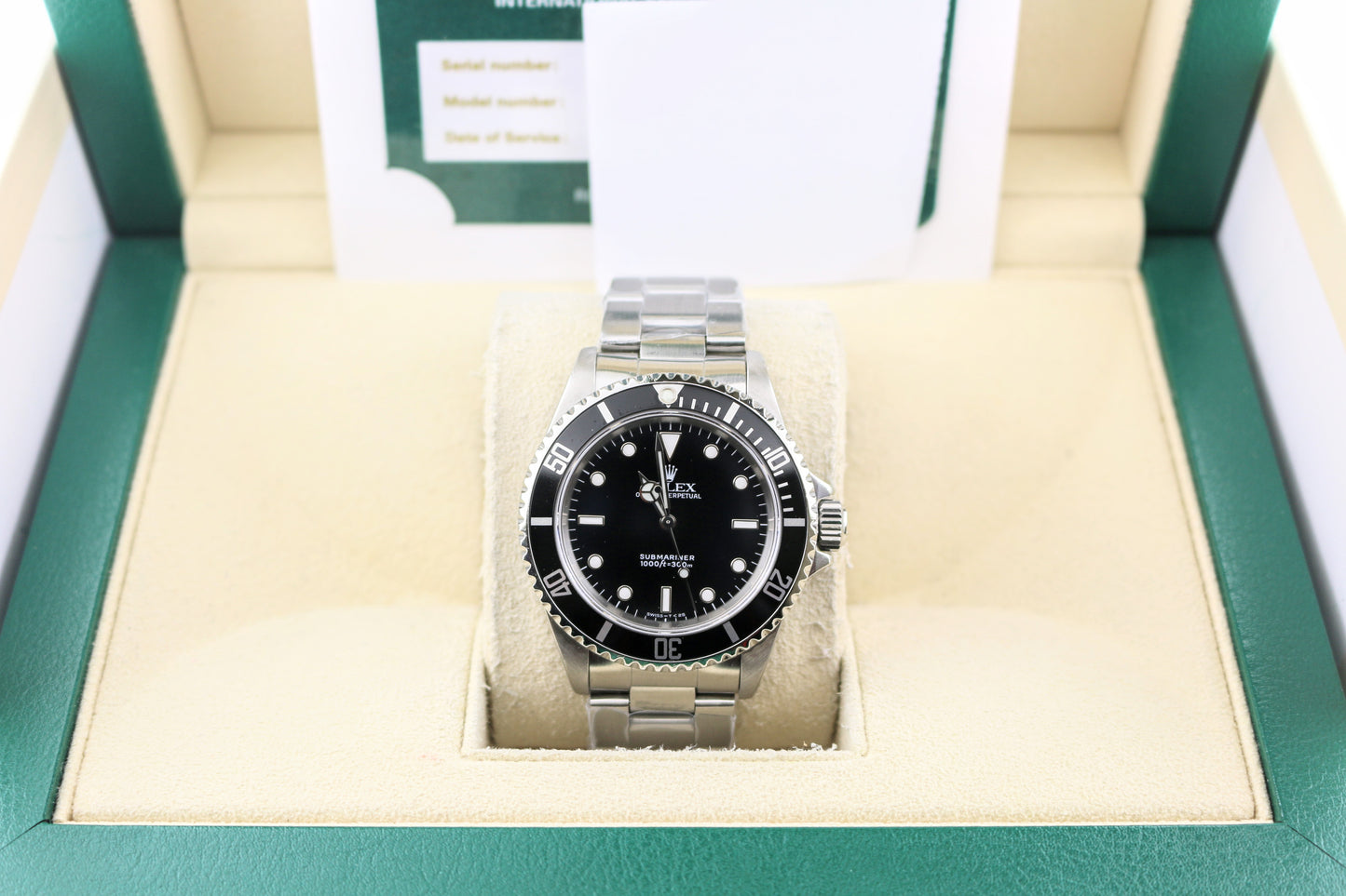 1991 Rolex Submariner No Date 14060 Black Dial SS Oyster 2016 RSC Card 40mm