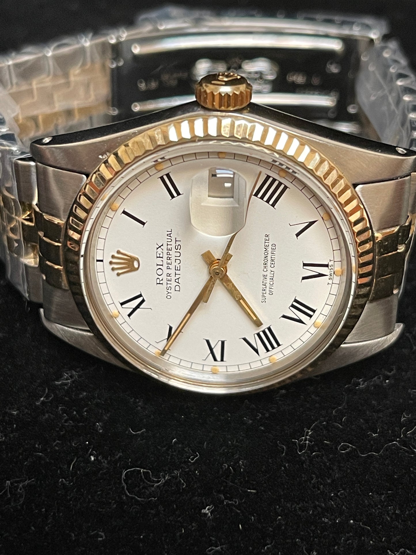 1980 Rolex Datejust 16013 White Roman Buckley Dial TT Jubilee No Papers 36mm