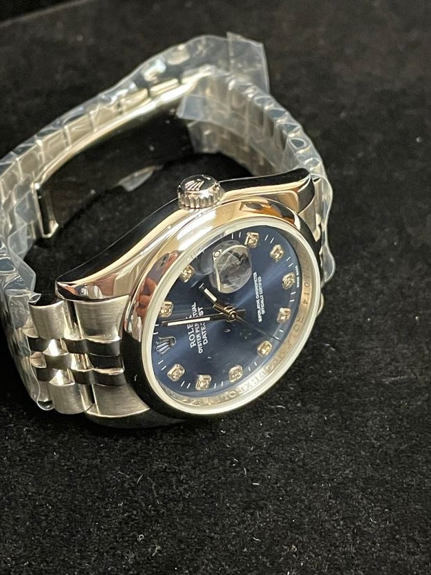 2007 Rolex Datejust 116200 Blue Diamond Roulette Wheel SS Jubilee No Papers 36mm