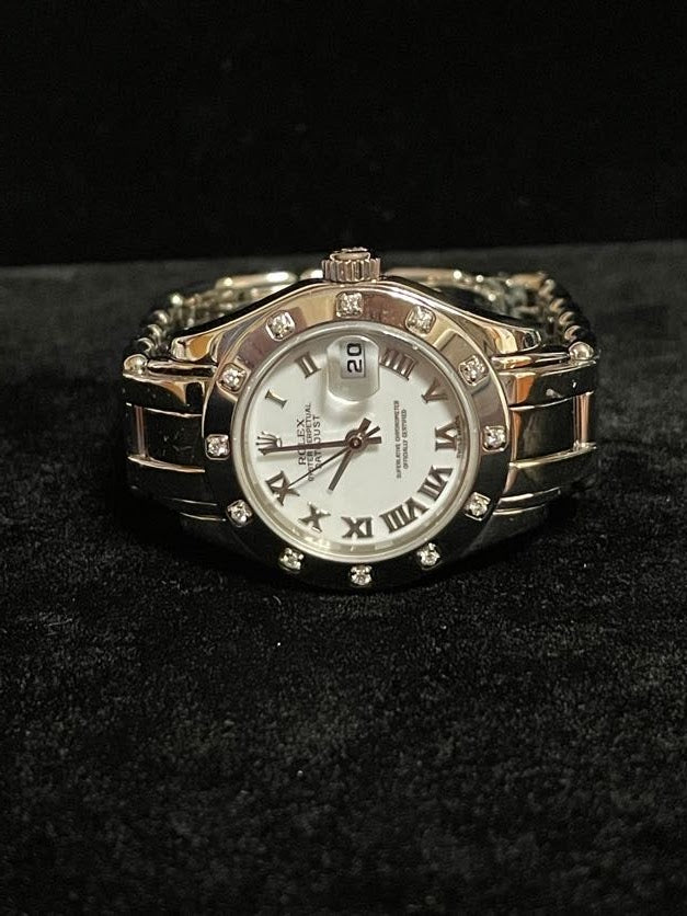 1999 Rolex Datejust 80319 White Roman Dial 18kt Pearlmaster WG No Papers 29mm