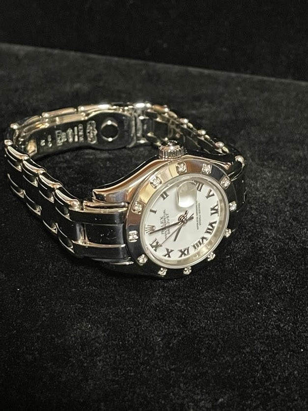 1999 Rolex Datejust 80319 White Roman Dial 18kt Pearlmaster WG No Papers 29mm
