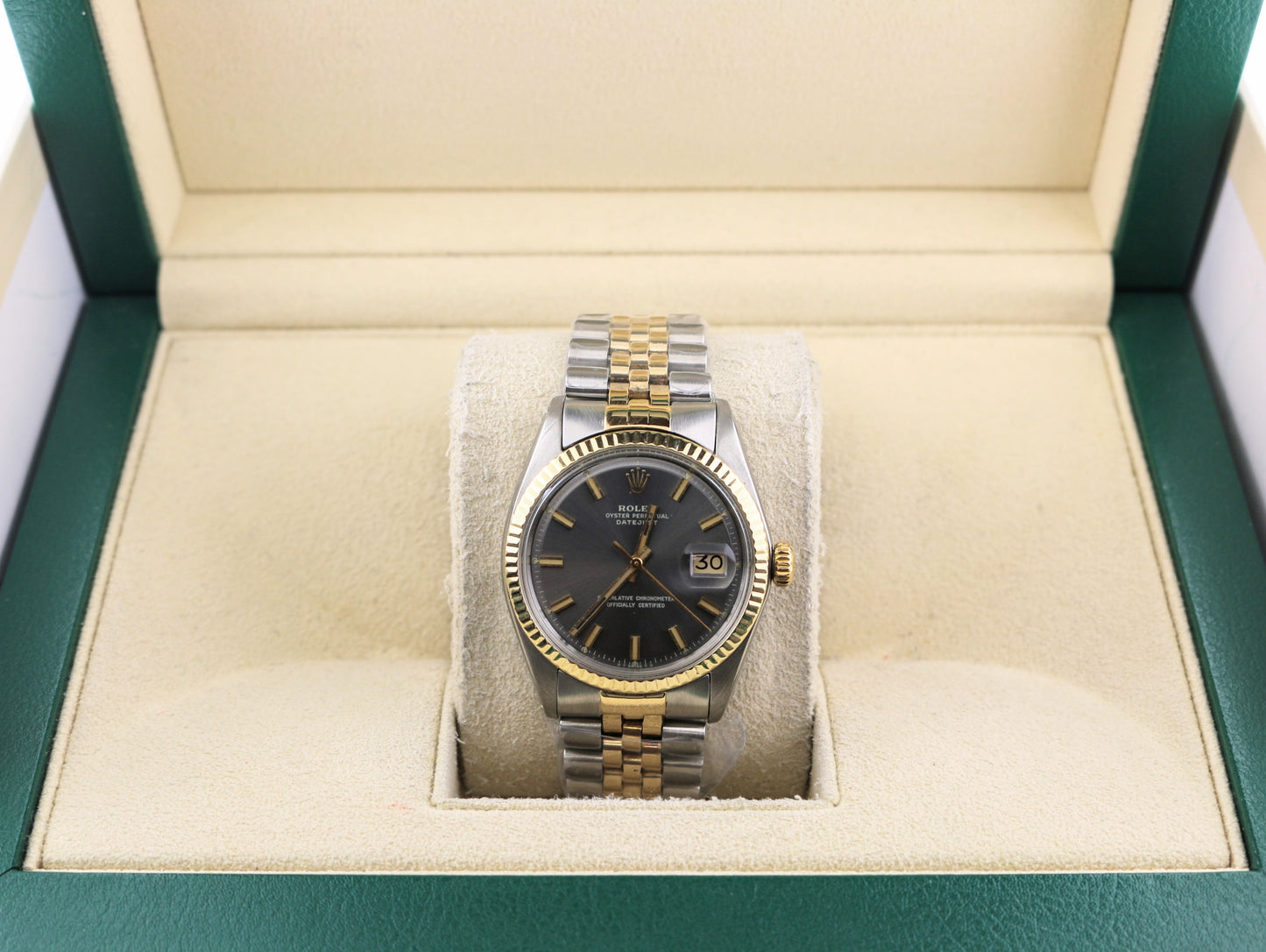 1974 Rolex Datejust 1601 Ghost Gray Dial TT Jubilee No Papers 36mm
