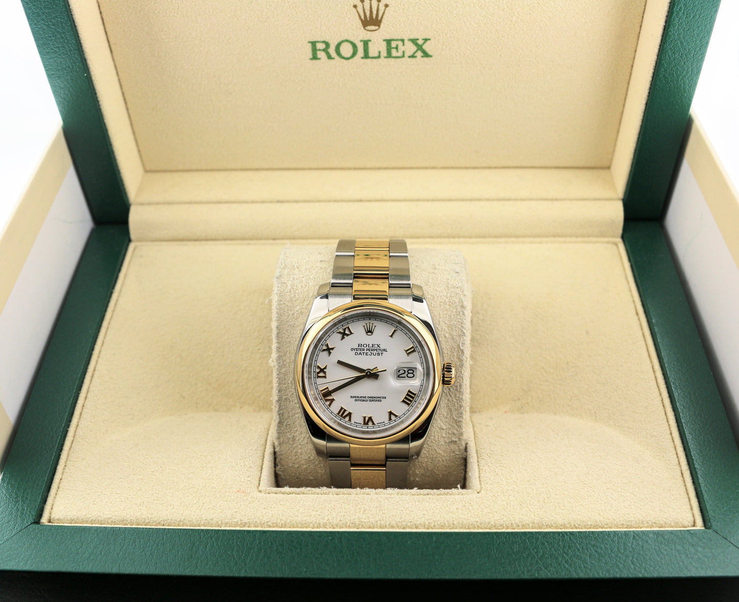 2004 Rolex Datejust 116203 White Roman Dial TT Oyster No Papers 36mm
