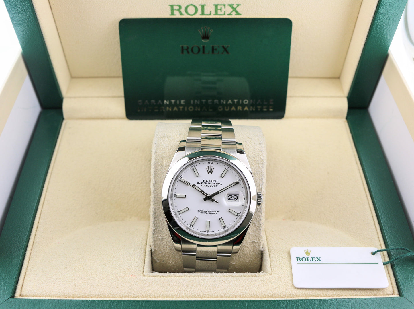 2021 Rolex Datejust 126300 White Dial SS Oyster With Papers 41mm