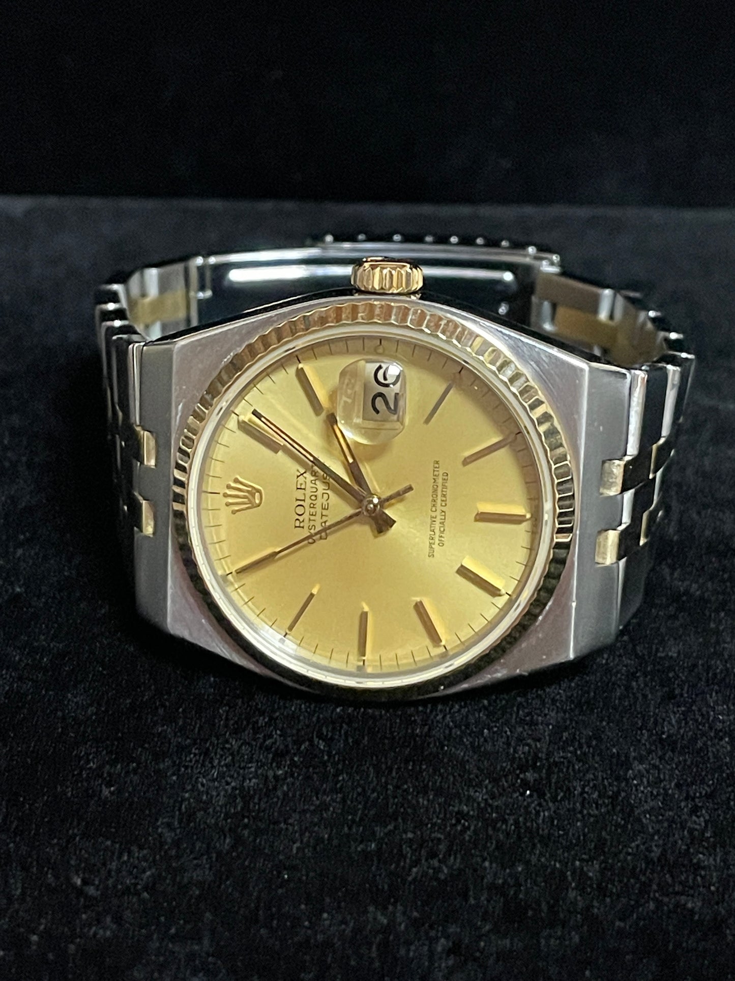 1981 Rolex Datejust 17013 Champagne Dial TT 18kt Oysterquartz No Papers 36mm
