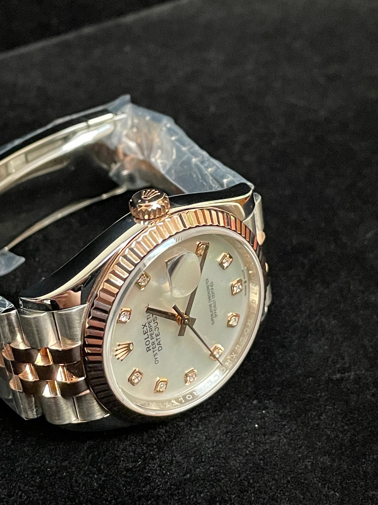 2021 Rolex Datejust 126231 MOP Diamond Dial TT 18k Jubilee Rose With Papers 36mm