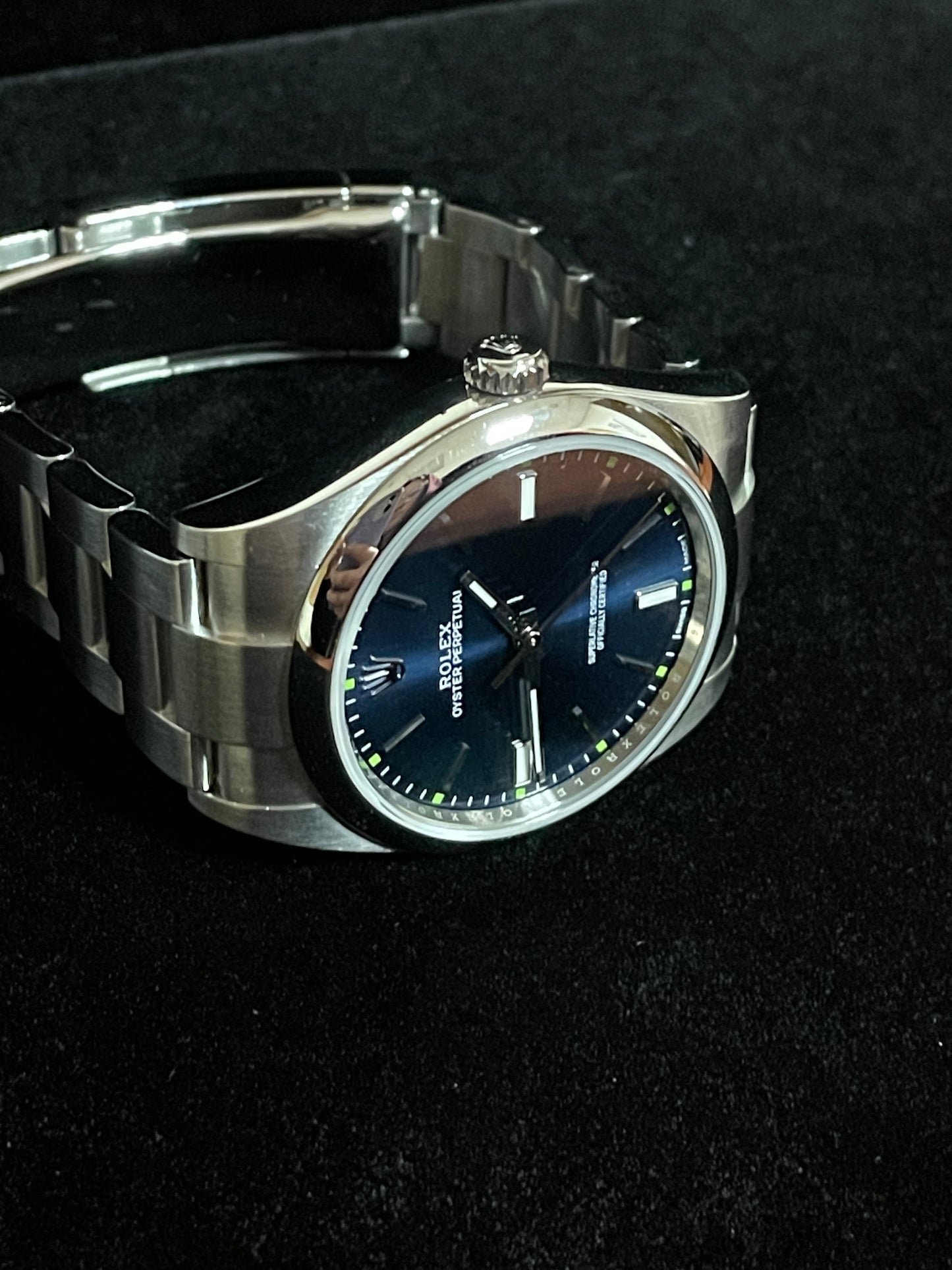 OHA 2019 Rolex Oyster Perpetual 114300 Blue Dial SS Oyster With Papers 39mm