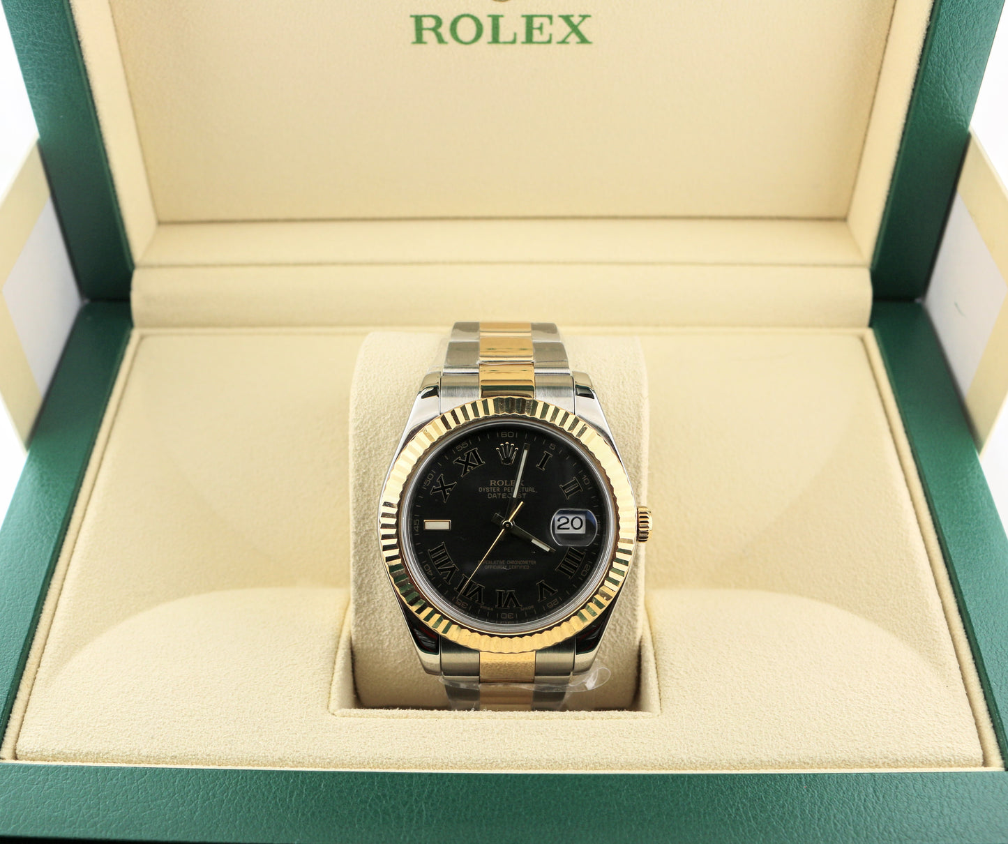 2014 Rolex Datejust 116333 Black Roman Dial TT Oyster No Papers 41mm