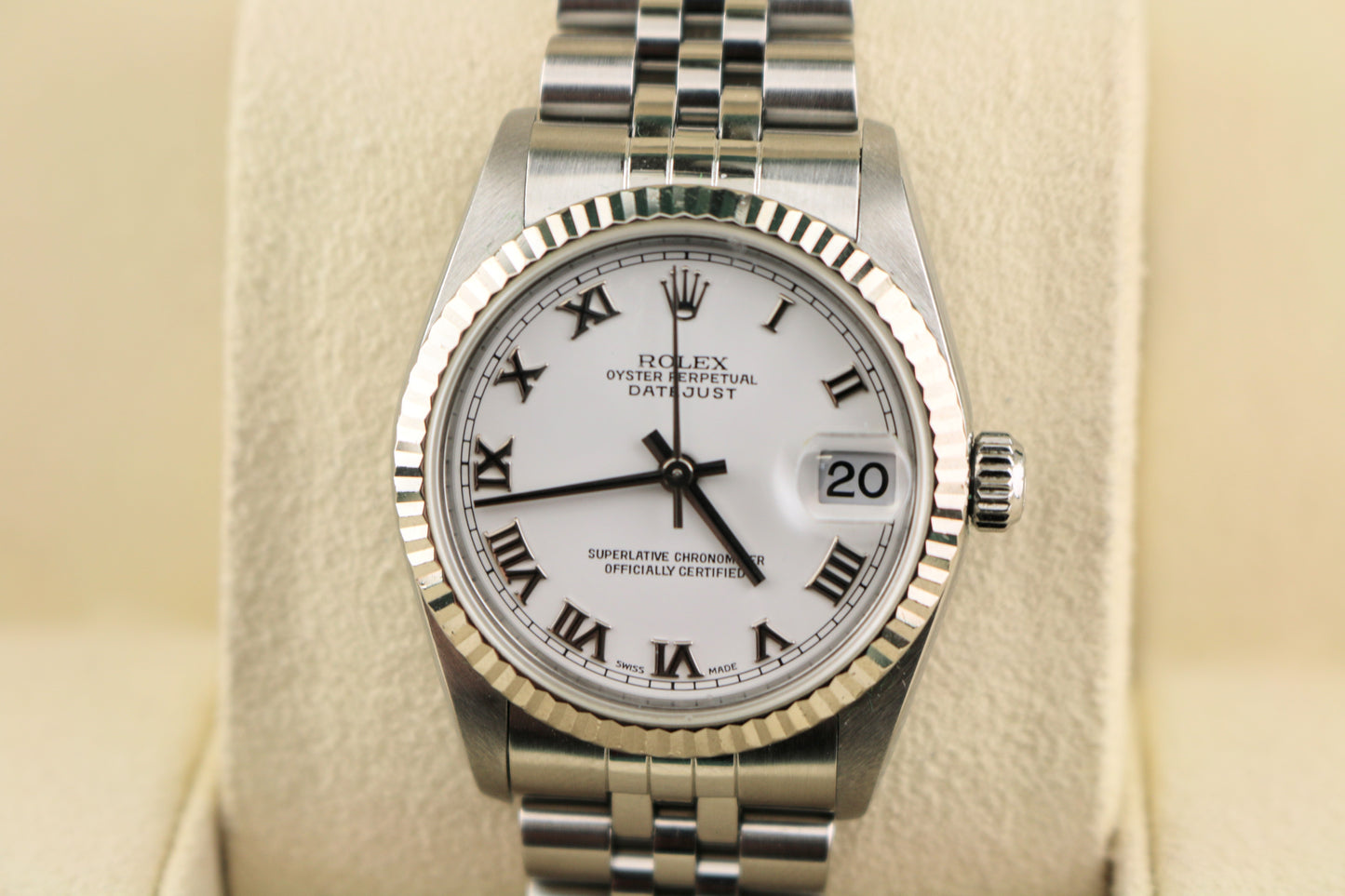 1999 Rolex Midsize Datejust 78274 White Roman SS Jubilee No Papers 31mm