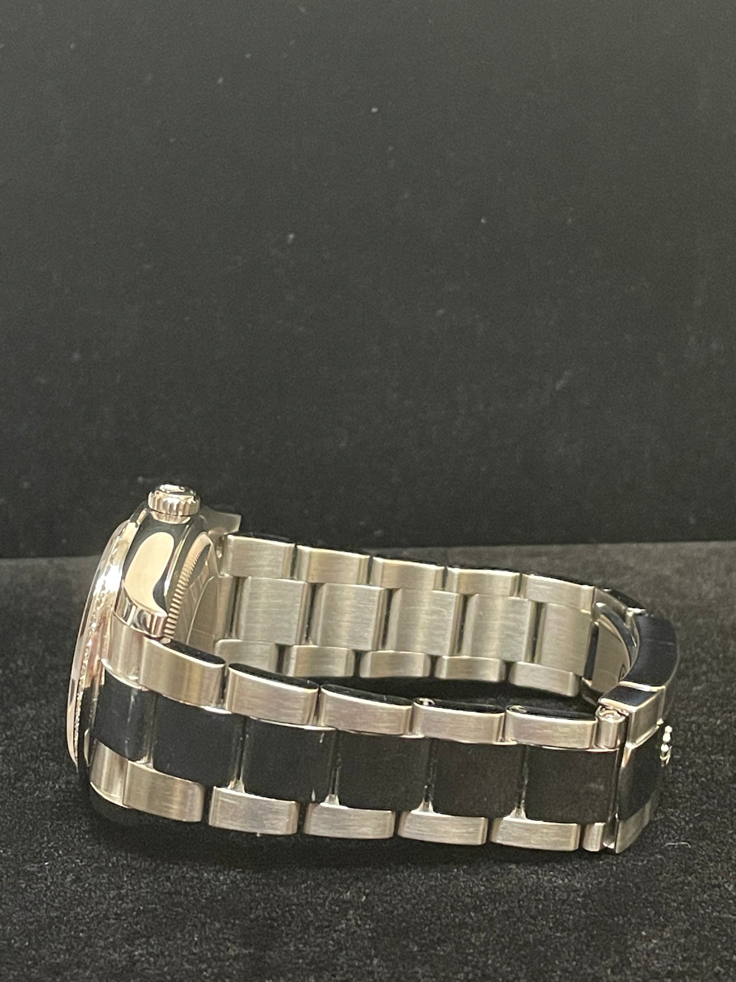 2010 Rolex Datejust 116244 OEM Diamond Bezel Black Dial SS Oyster W/ Papers 36mm