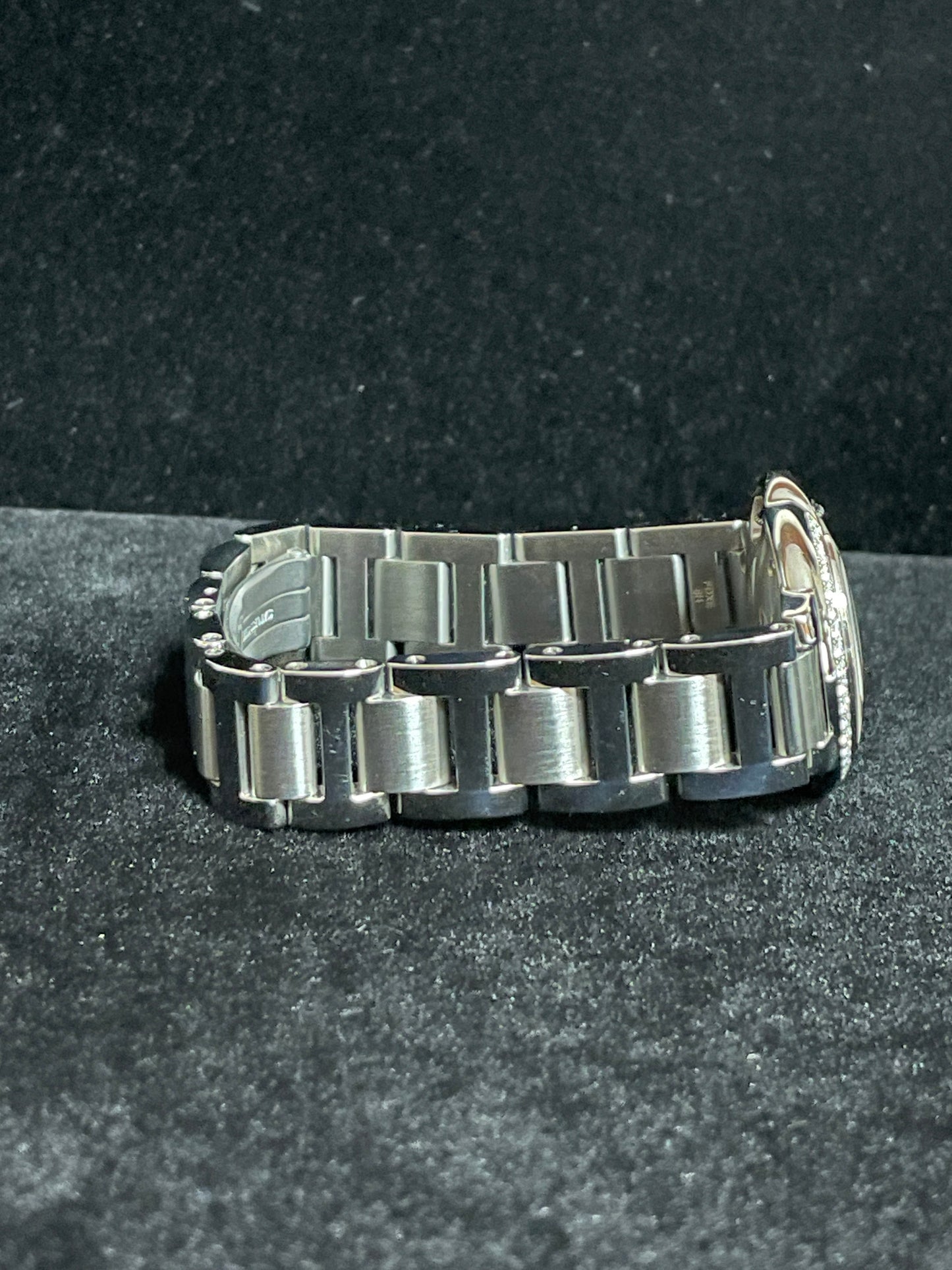 Cartier Ladies Ballon Bleu W4BB0015 White Roman Diamond Bezel SS Bracelet 28mm