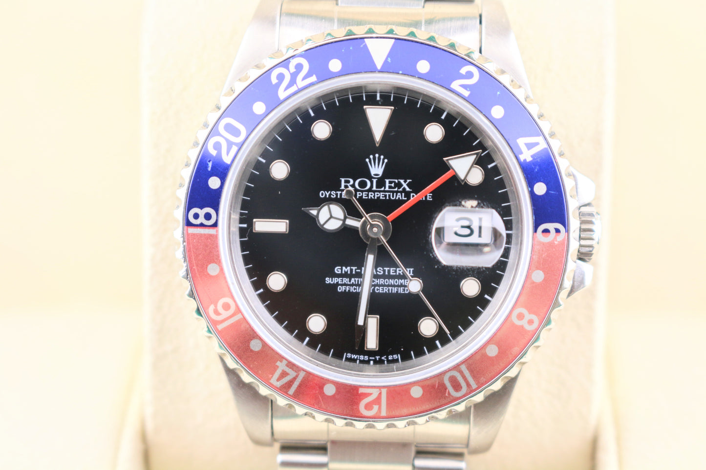 1997 Rolex GMT-Master II 16710 Black Dial Pepsi SS Oyster With Papers 40mm
