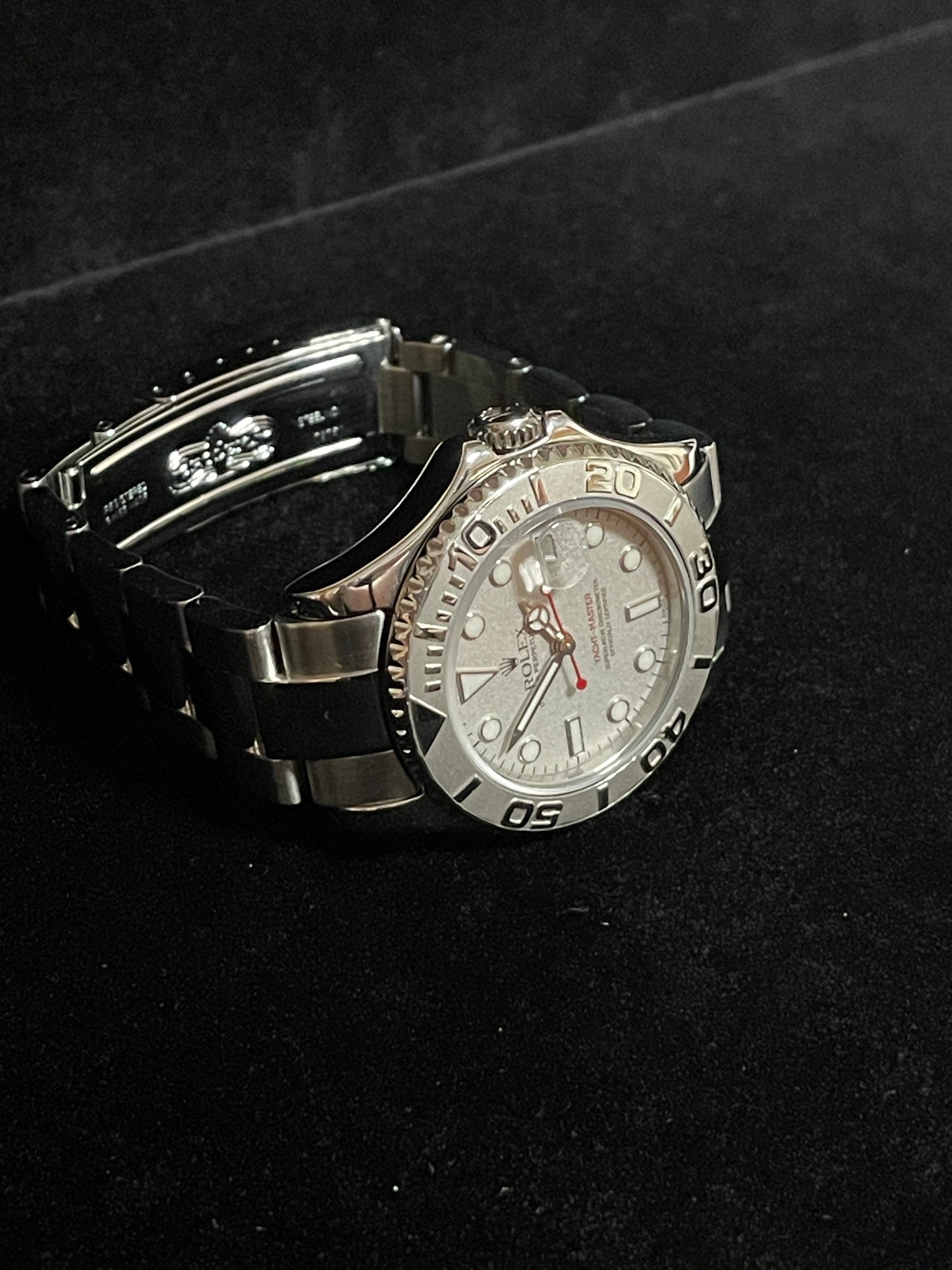 1999 Rolex Yacht-Master 168622 Platinum Dial SS Midsize No Papers 35mm
