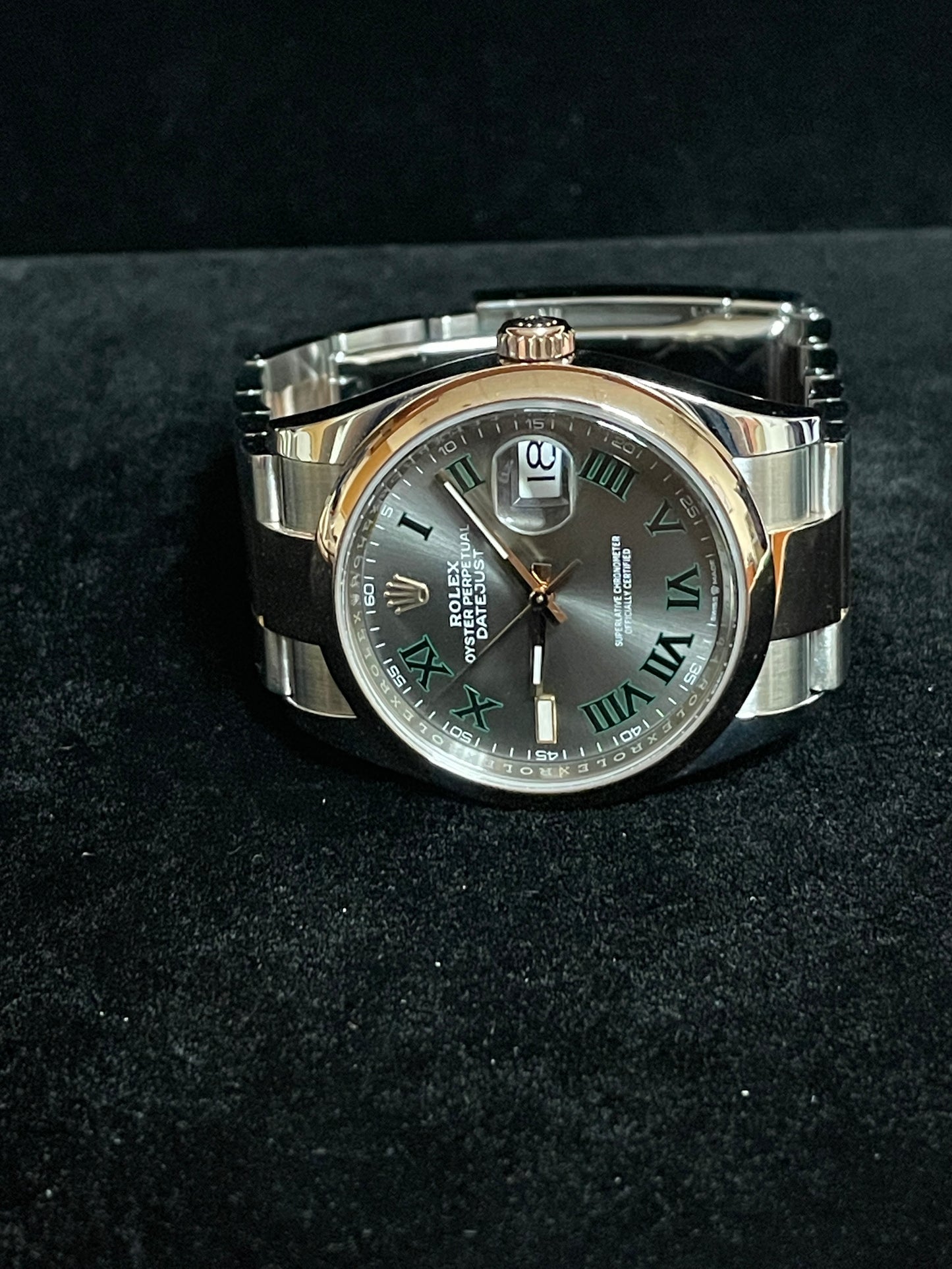 2019 Rolex Datejust 126201 Wimbledon Dial TT Rose 18kt Oyster With Papers 36mm