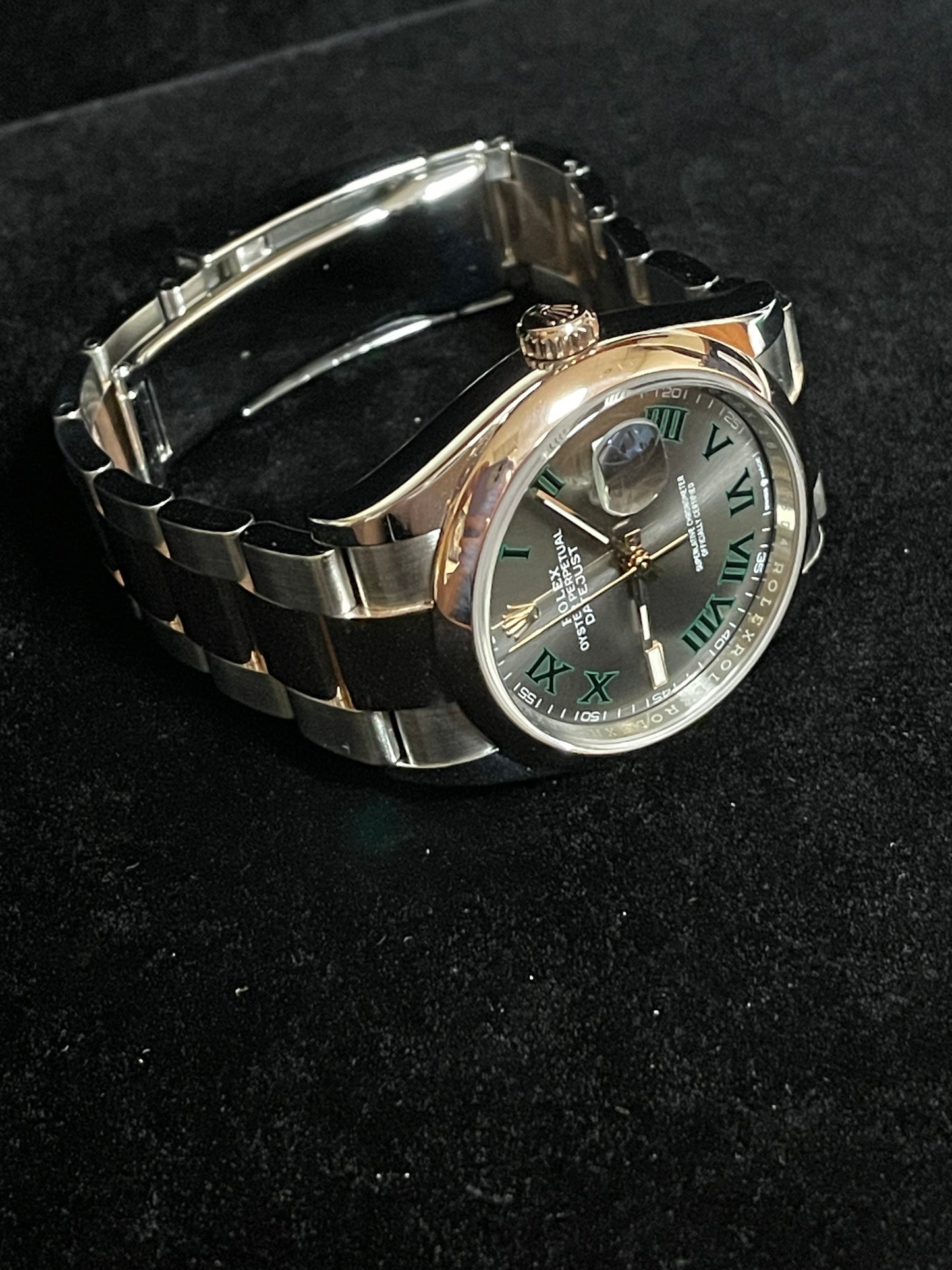 2019 Rolex Datejust 126201 Wimbledon Dial TT Rose 18kt Oyster With Papers 36mm