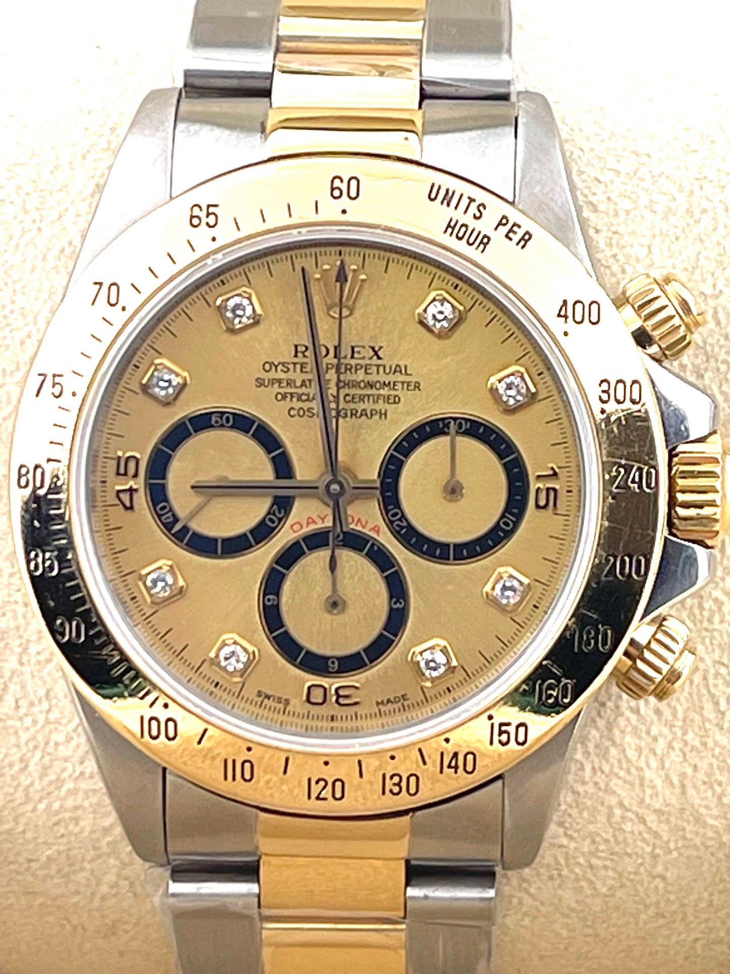 1995 Rolex Cosmograph Zenith Daytona 16523 Champagne Diamond Dial No Papers 40mm