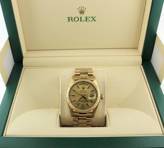 1979 Rolex Day-Date 18038 Champagne Dial 18kt President No Papers 36mm