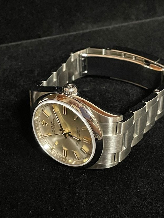 2021 Rolex Oyster Perpetual 126000 Silver Stick Dial SS Oyster With Papers 36mm