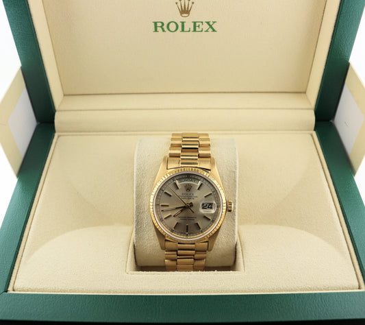 1978 Rolex Day-Date 18038 Silver Dial 18kt President No Papers 36m
