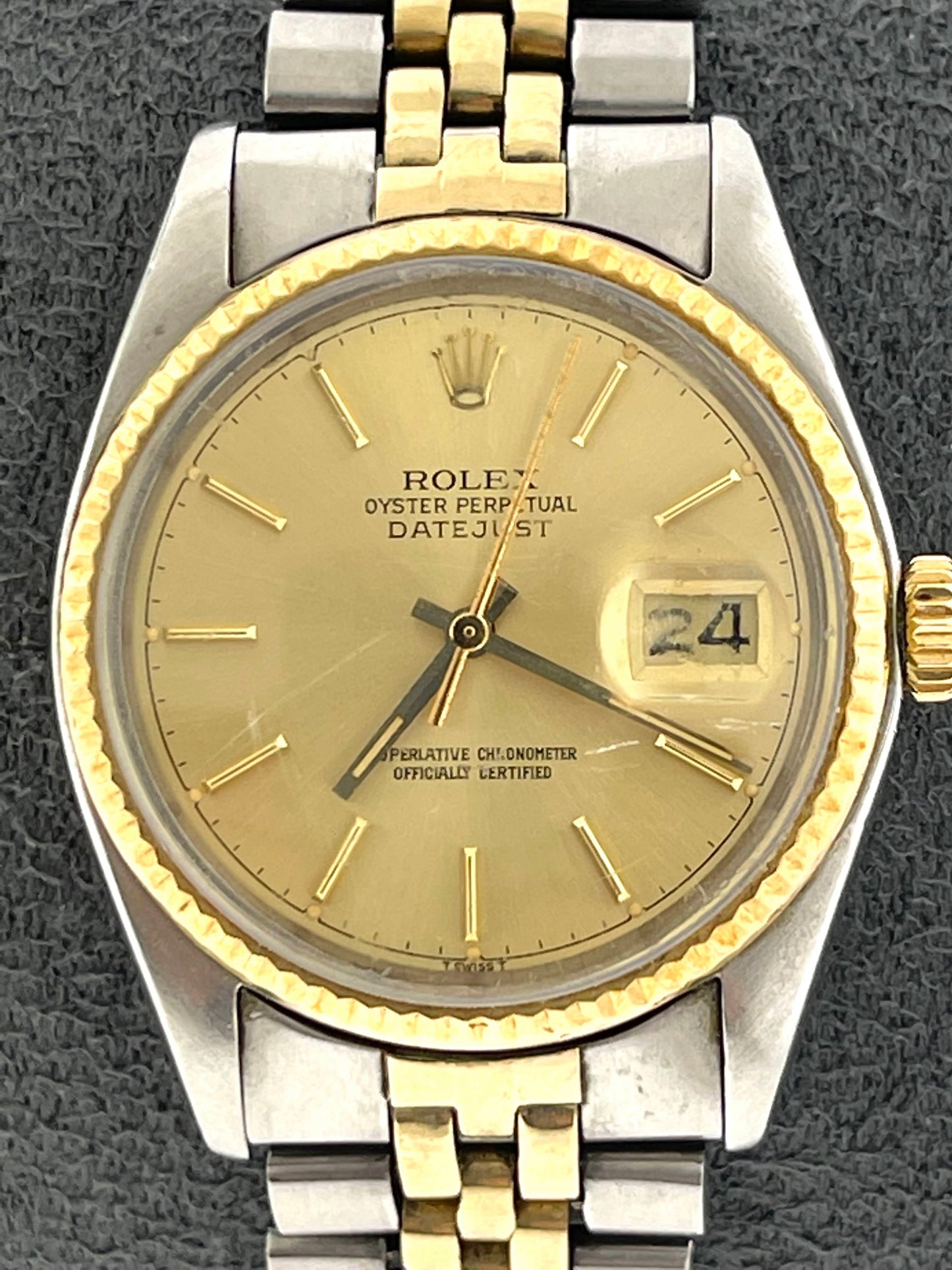 1978 Rolex Datejust 16013 Champagne Dial Two Tone Jubilee No Papers 36mm