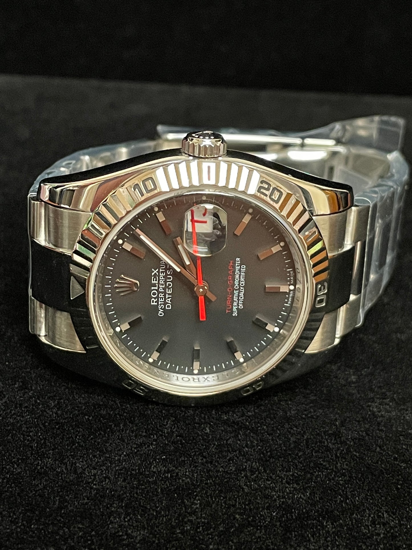 2007 Rolex Datejust 116264 Turnograph Black Dial SS Oyster No Papers 36mm