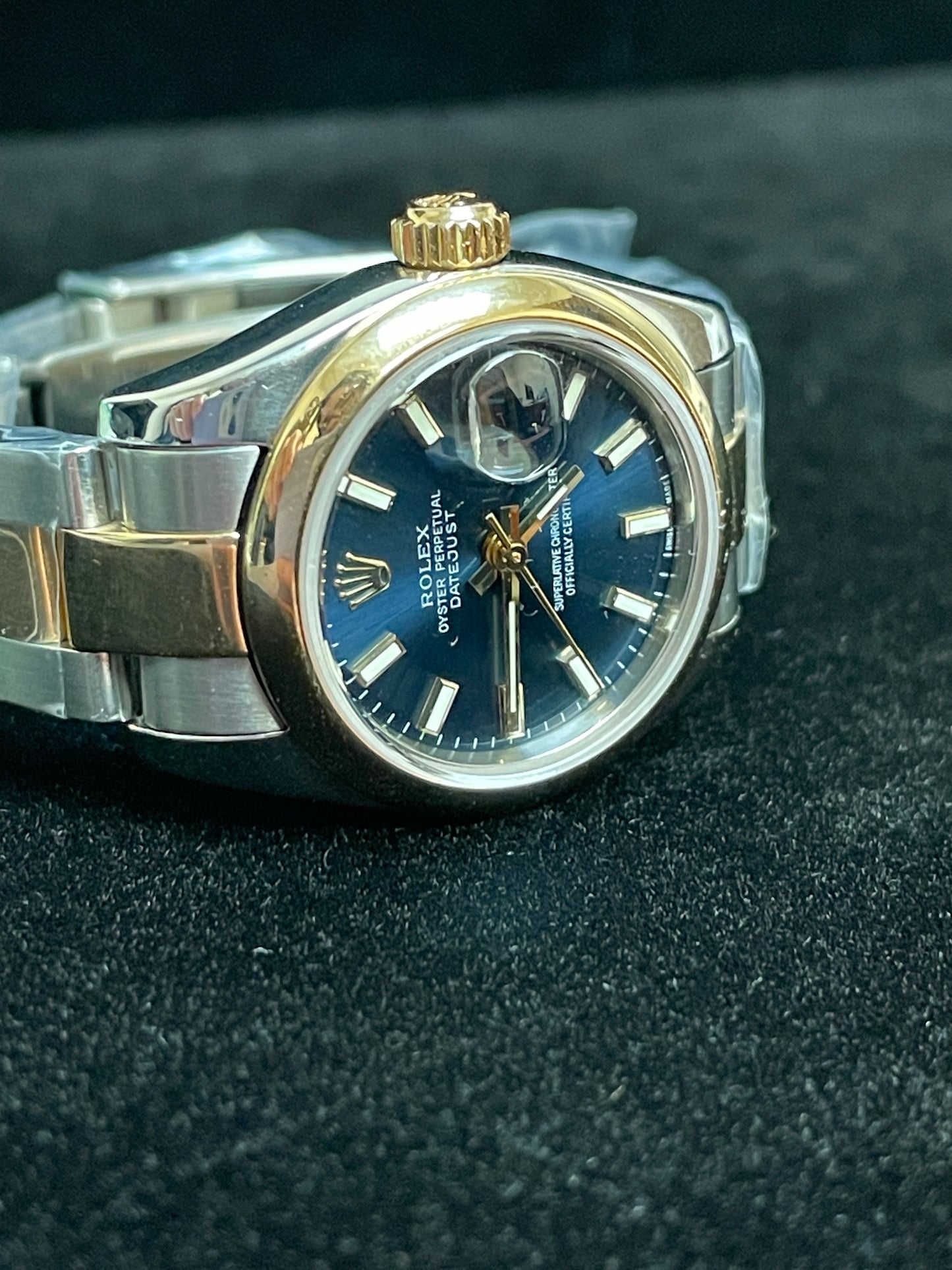 2004 Rolex Ladies Datejust 179163 Blue Dial TT Oyster No Papers 26mm