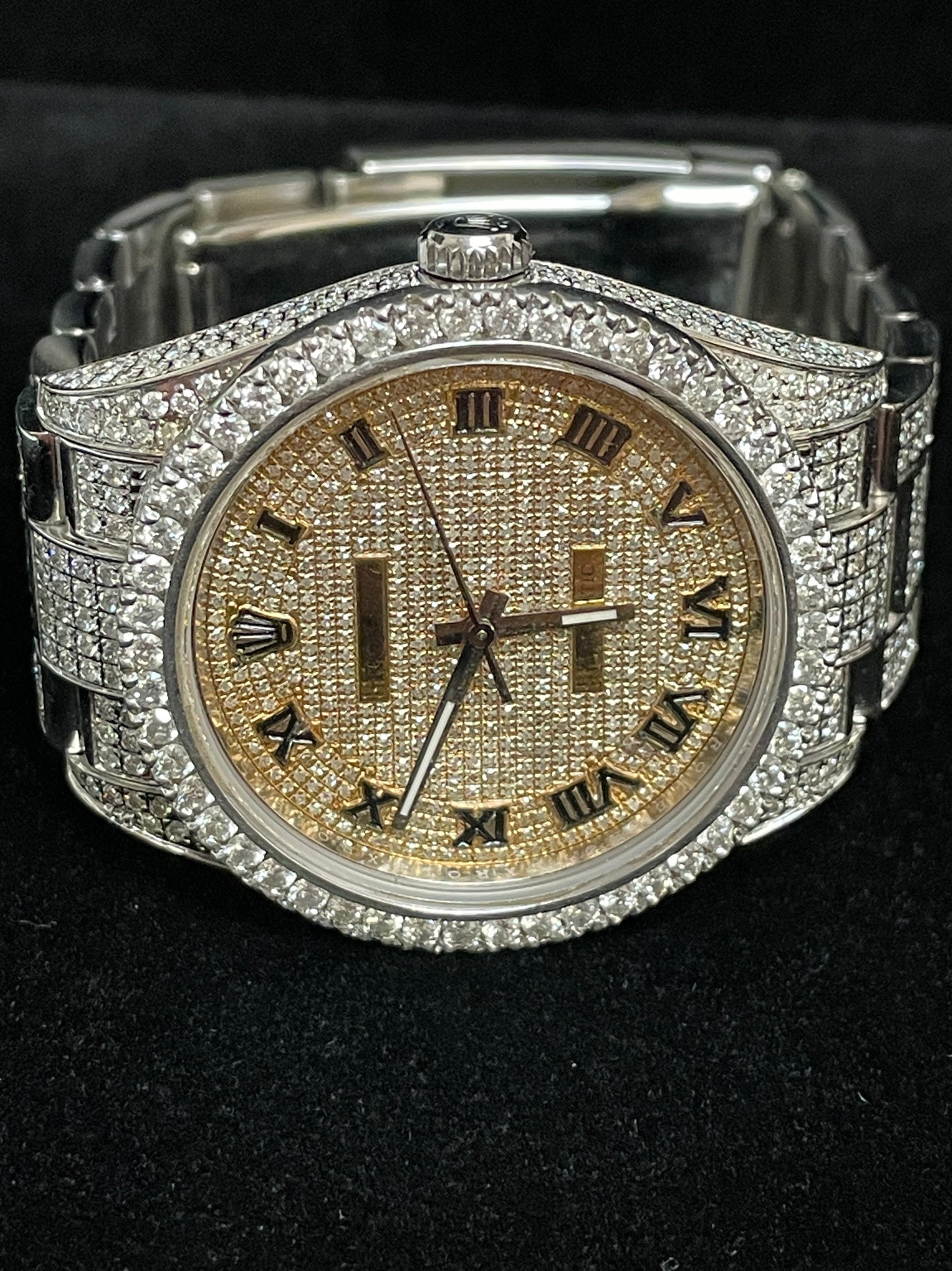 2018 Rolex Oyster Perpetual 114300 Iced Out Paved Roman Oyster 39mm 17CT