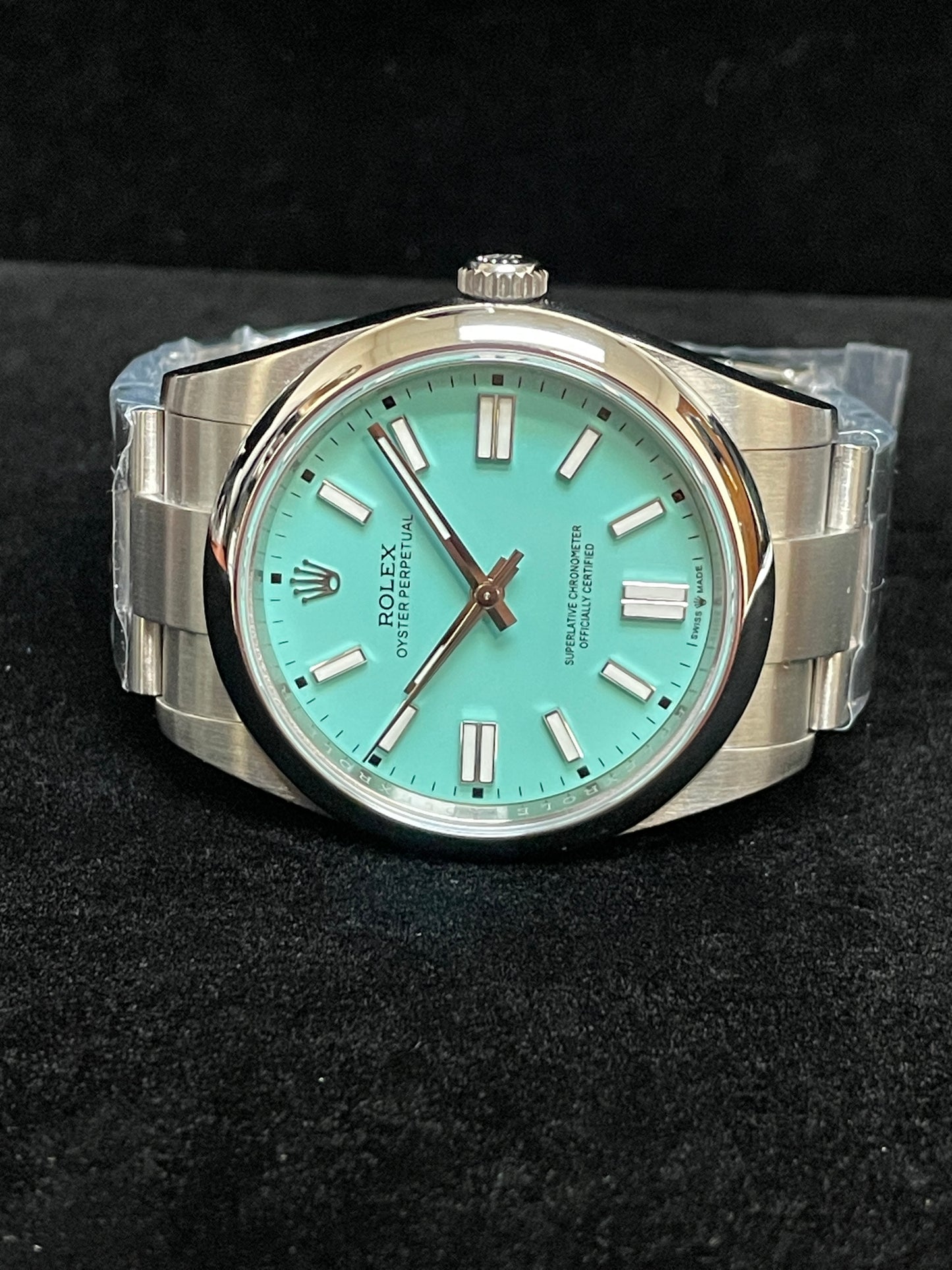 2020 Rolex Oyster Perpetual 124300 Tiffany Dial SS Oyster With Papers 41mm