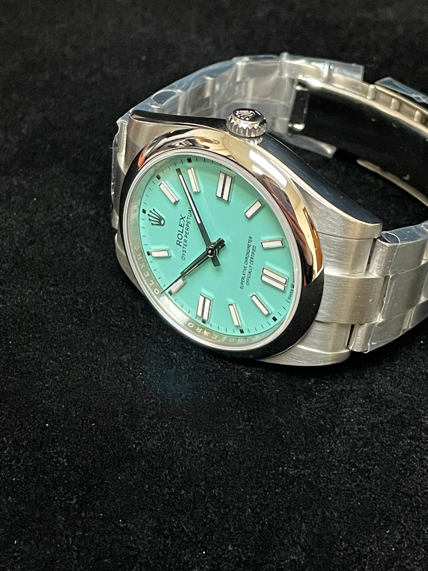 2020 Rolex Oyster Perpetual 124300 Tiffany Dial SS Oyster With Papers 41mm