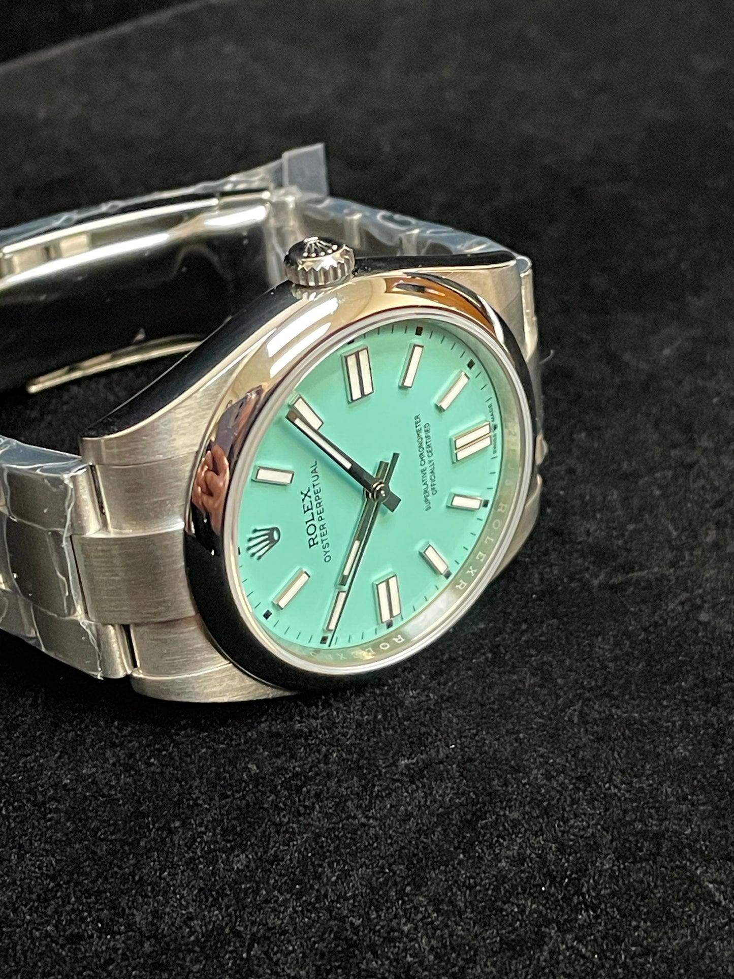 2020 Rolex Oyster Perpetual 124300 Tiffany Dial SS Oyster With Papers 41mm