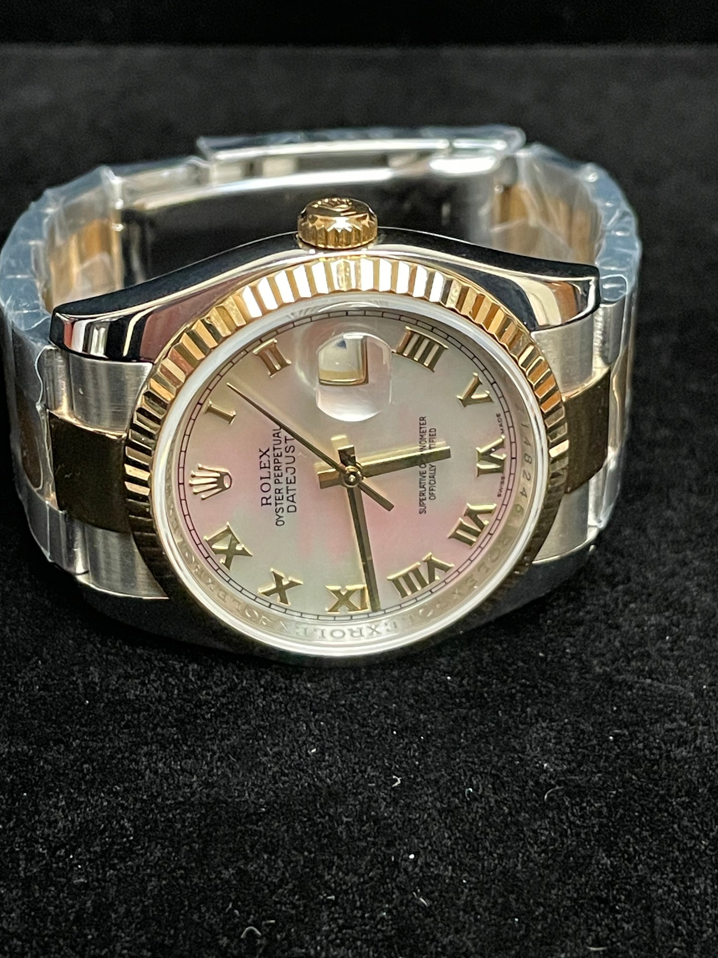 2007 Rolex Datejust 116233 MOP Roman Dial TT 18kt Oyster No Papers 36mm