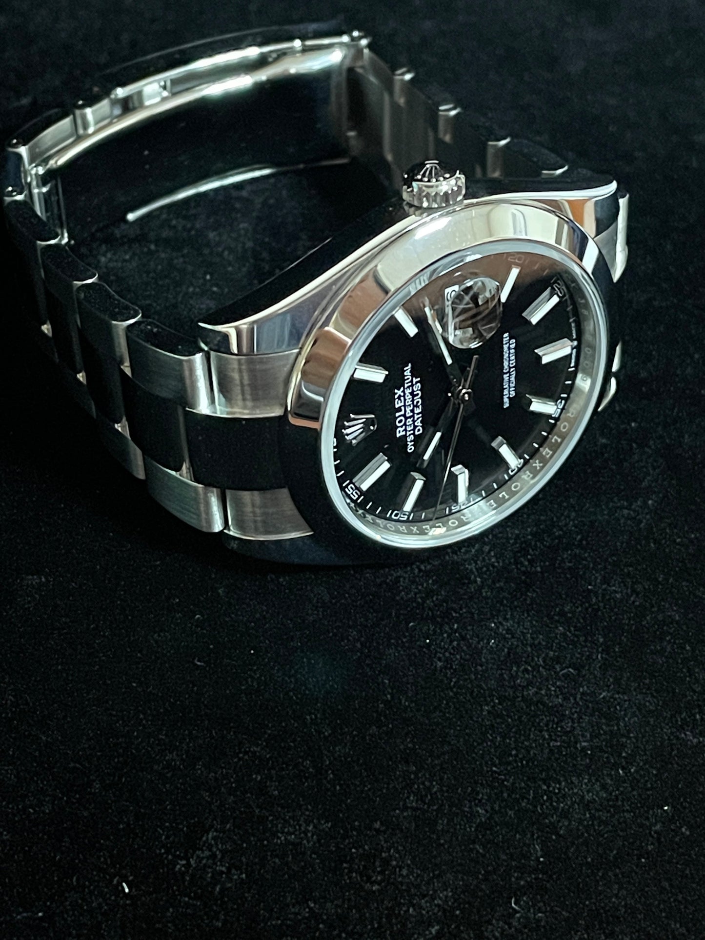 2022 Rolex Datejust 126300 Black Stick Dial SS Oyster With Papers 41mm