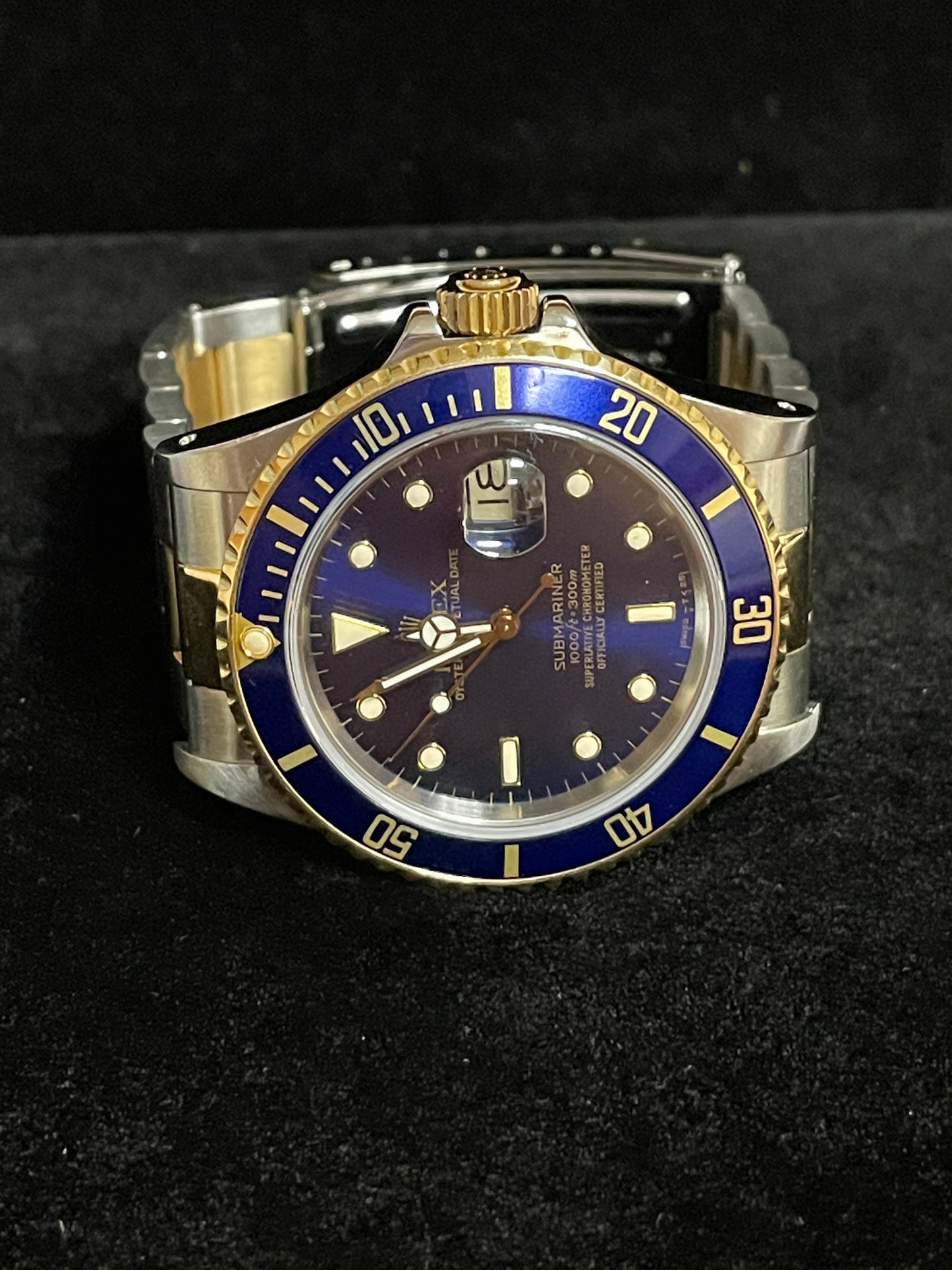 1988 Rolex Submariner Bluesy 16803 Blue Dial TT 18kt Oyster No Papers 40mm