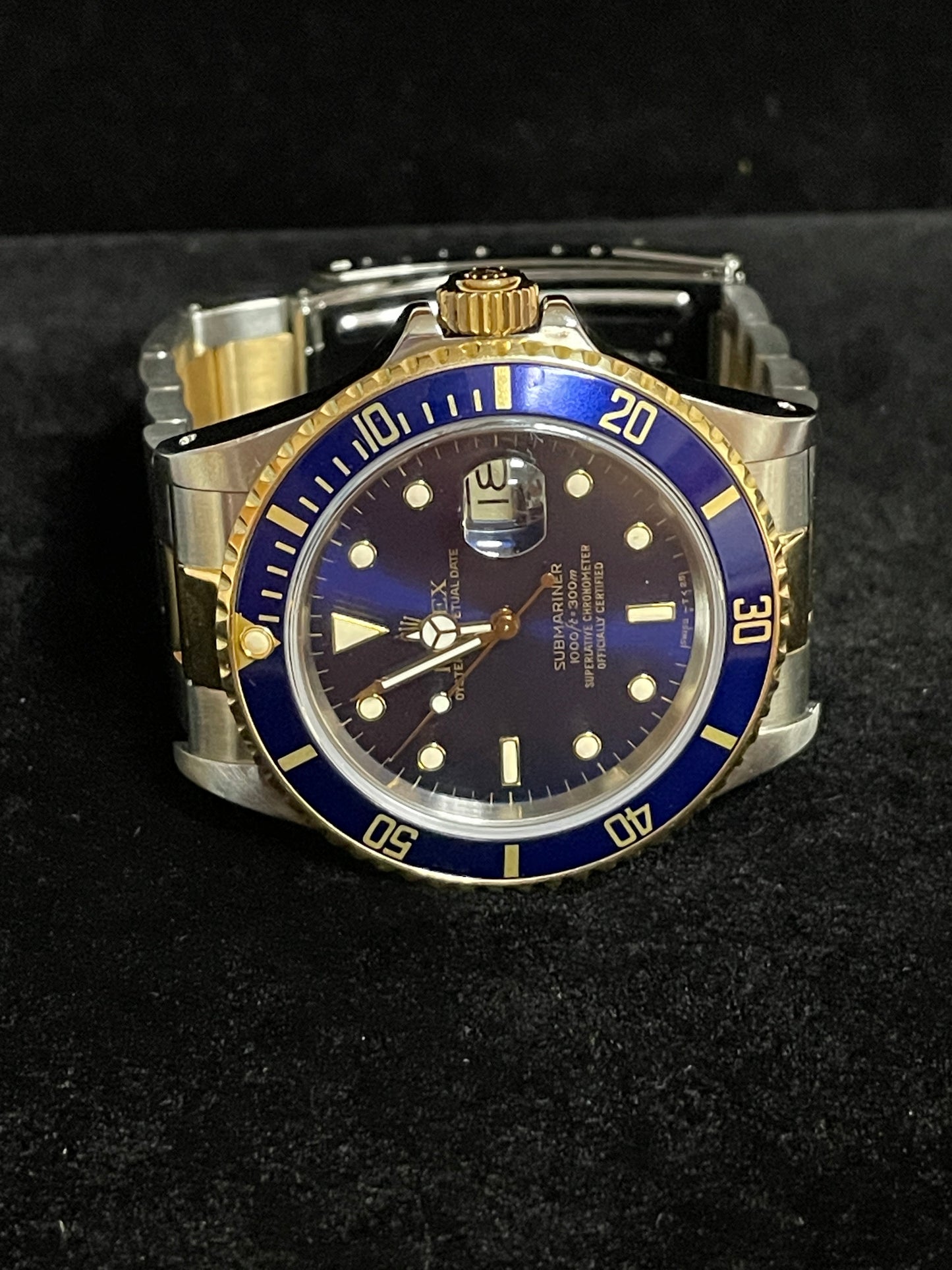1988 Rolex Submariner Bluesy 16803 Blue Dial TT 18kt Oyster No Papers 40mm