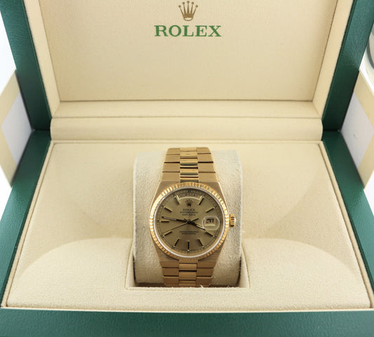 1979 Rolex Day-Date Oysterquartz 19018 Champagne Dial 18kt President 36mm