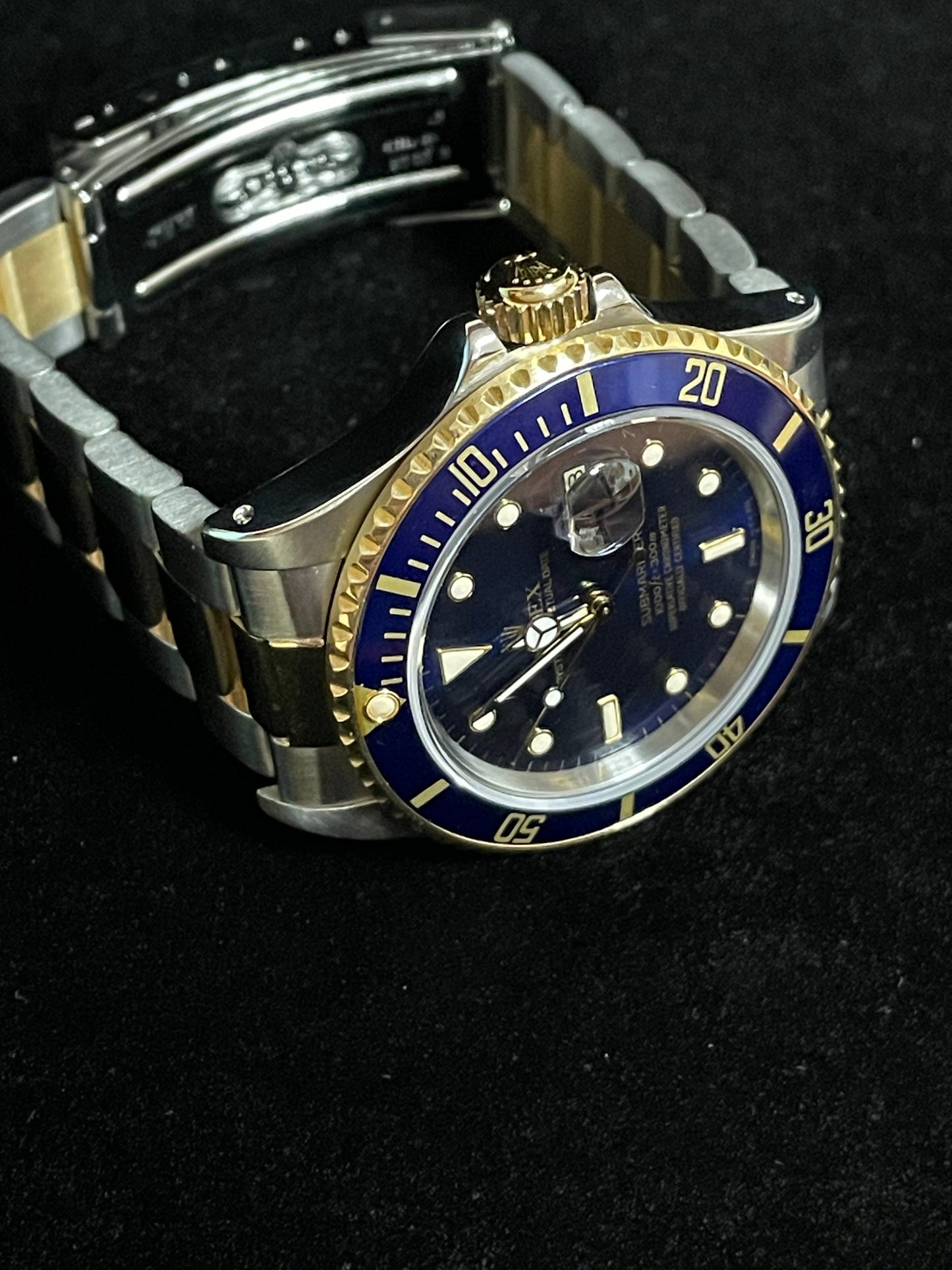 1988 Rolex Submariner Bluesy 16803 Blue Dial TT 18kt Oyster No Papers 40mm