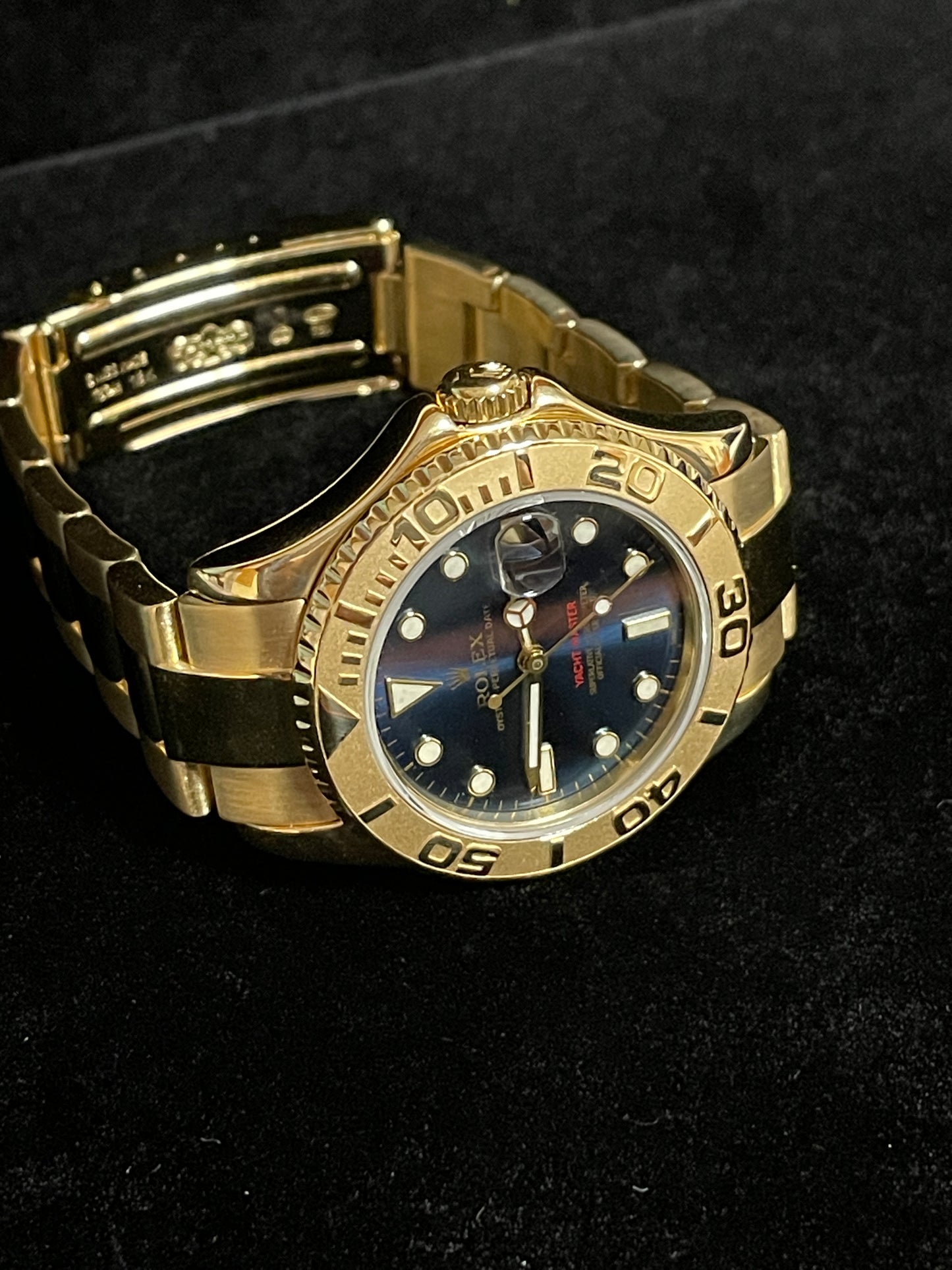 1995 Rolex Yacht-Master 68628 Blue Dial 18kt Yellow Gold Oyster No Papers 35mm