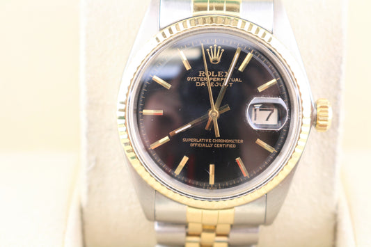 1964 Rolex Datejust 1601 Black Dial Two-Tone 18kt Jubilee No Papers 36mm