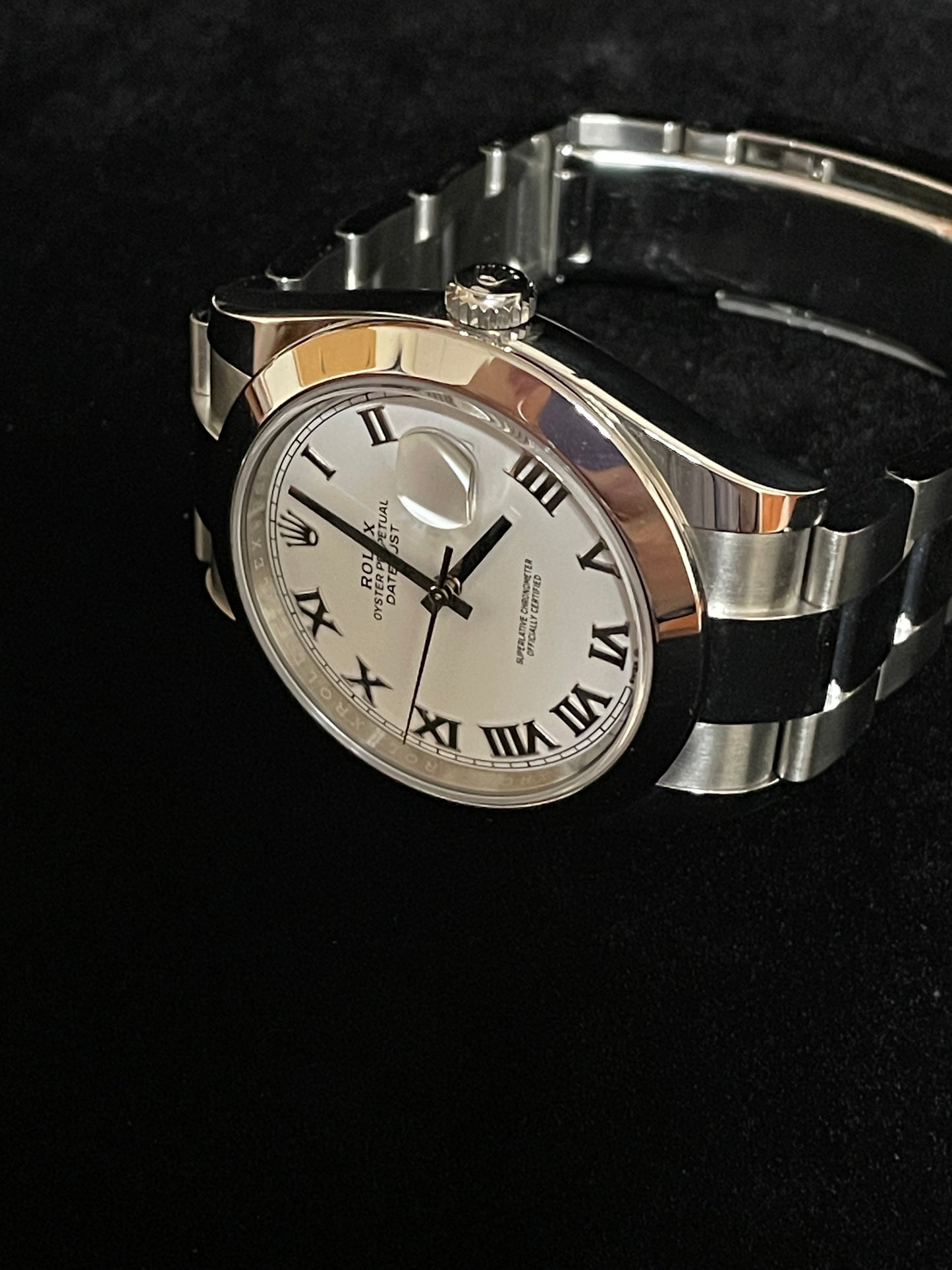 OHA 2024 Rolex Datejust 126300 White Roman Dial SS Oyster With Papers 41mm