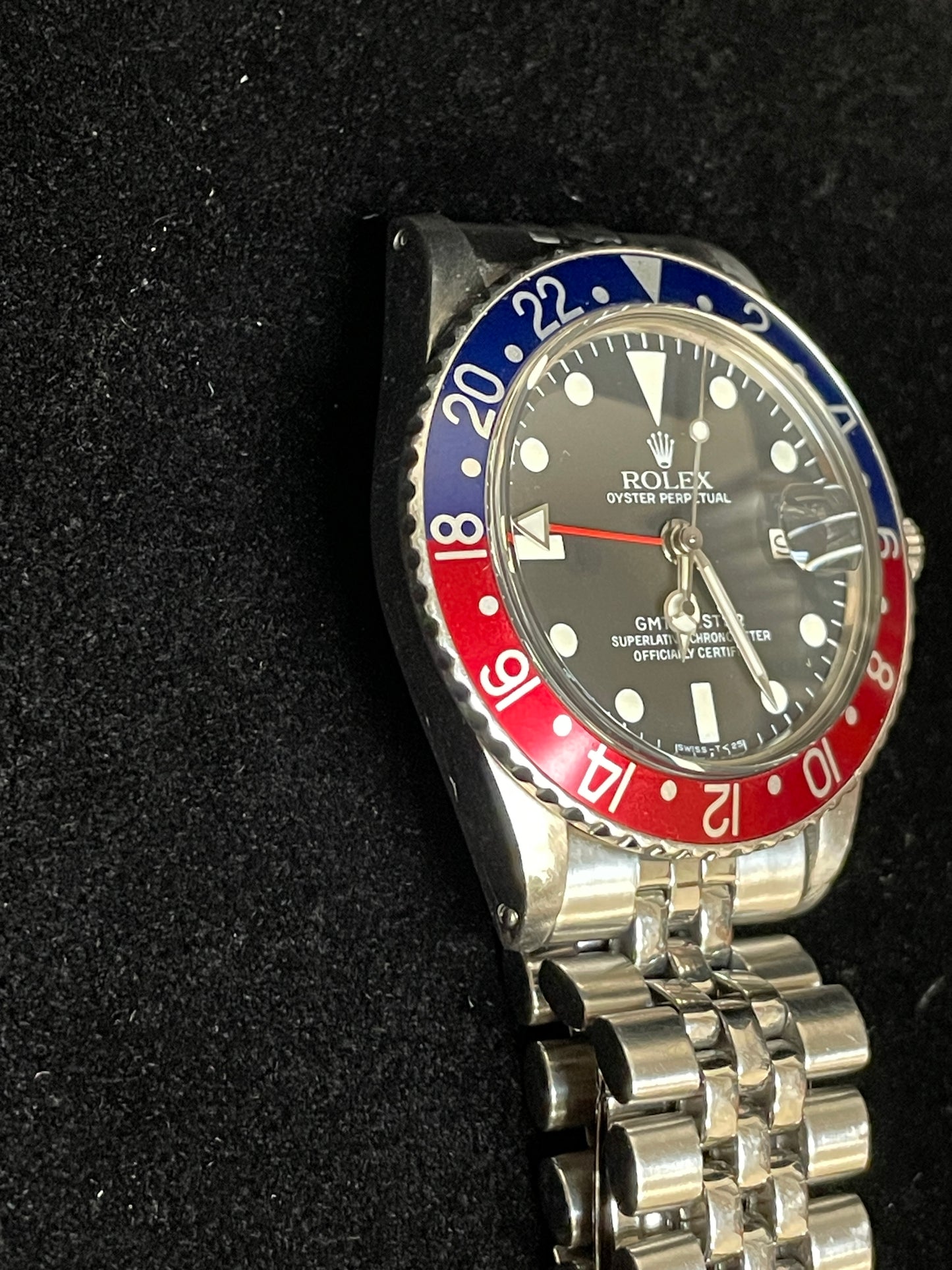 1971 Rolex GMT-Master Pepsi 1675 Black Dial SS Jubilee No Papers 40mm