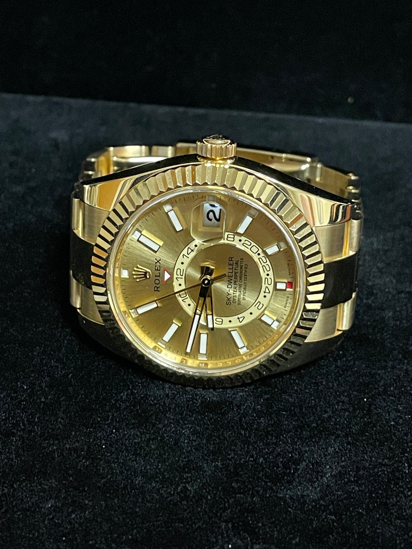 2022 Rolex Sky-Dweller 326938 Champagne Dial 18kt Oyster With Papers 42mm