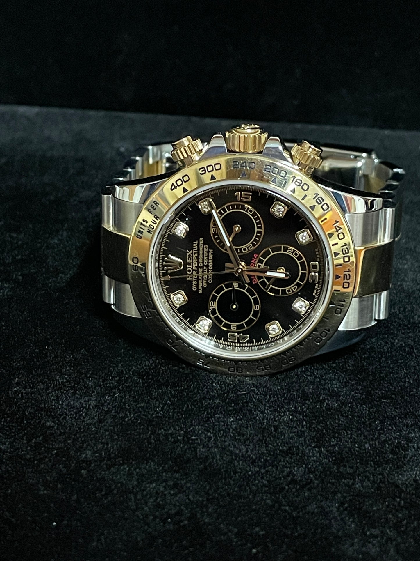 2019 Rolex Daytona 116503 Black Diamond Dial TT 18kt Oyster With Papers 40mm