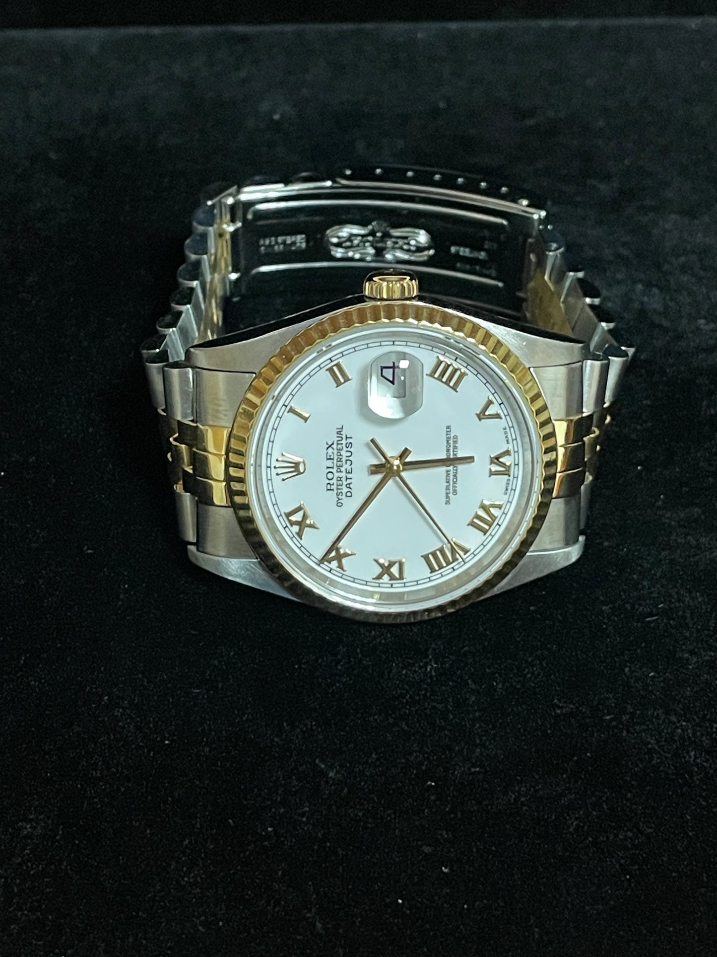 2000 Rolex Datejust 16233 White Roman Dial TT Jubilee With Papers 36mm