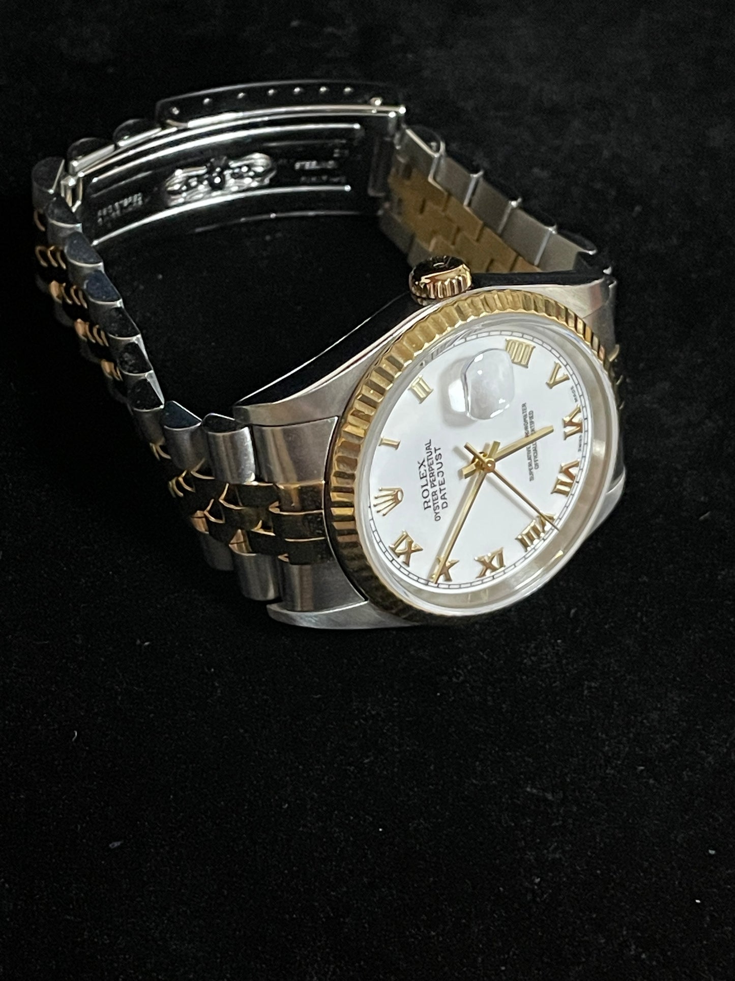 2000 Rolex Datejust 16233 White Roman Dial TT Jubilee With Papers 36mm