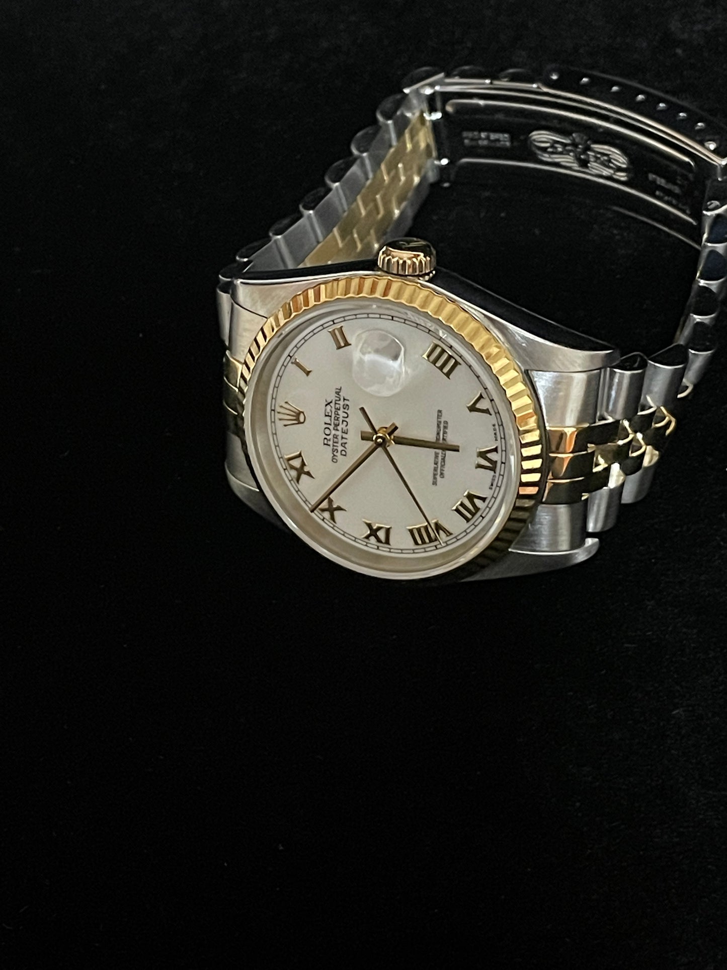 2000 Rolex Datejust 16233 White Roman Dial TT Jubilee With Papers 36mm