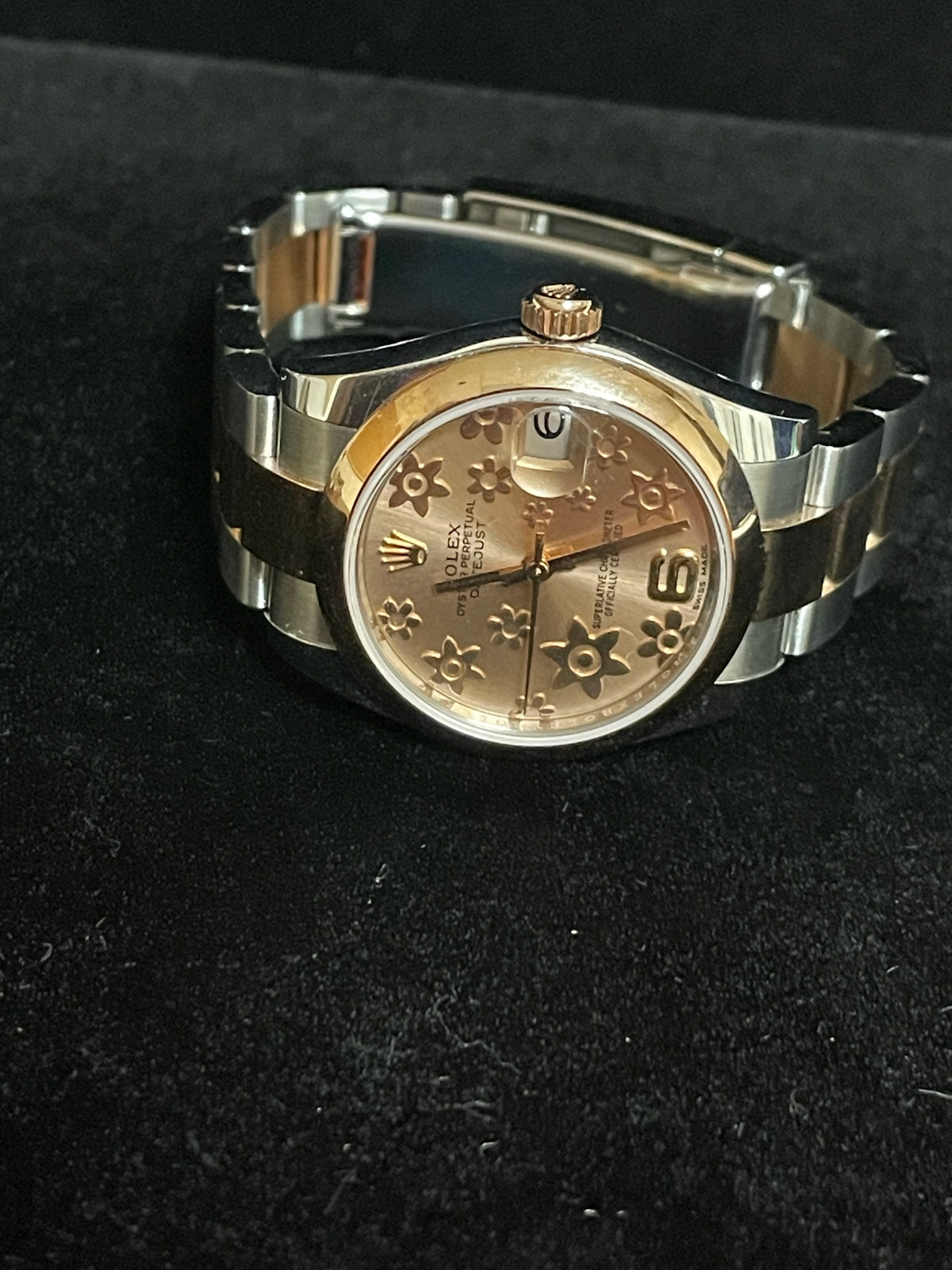 2018 Rolex Datejust 178241 Pink Floral Dial TT Rose Oyster With Papers 31mm