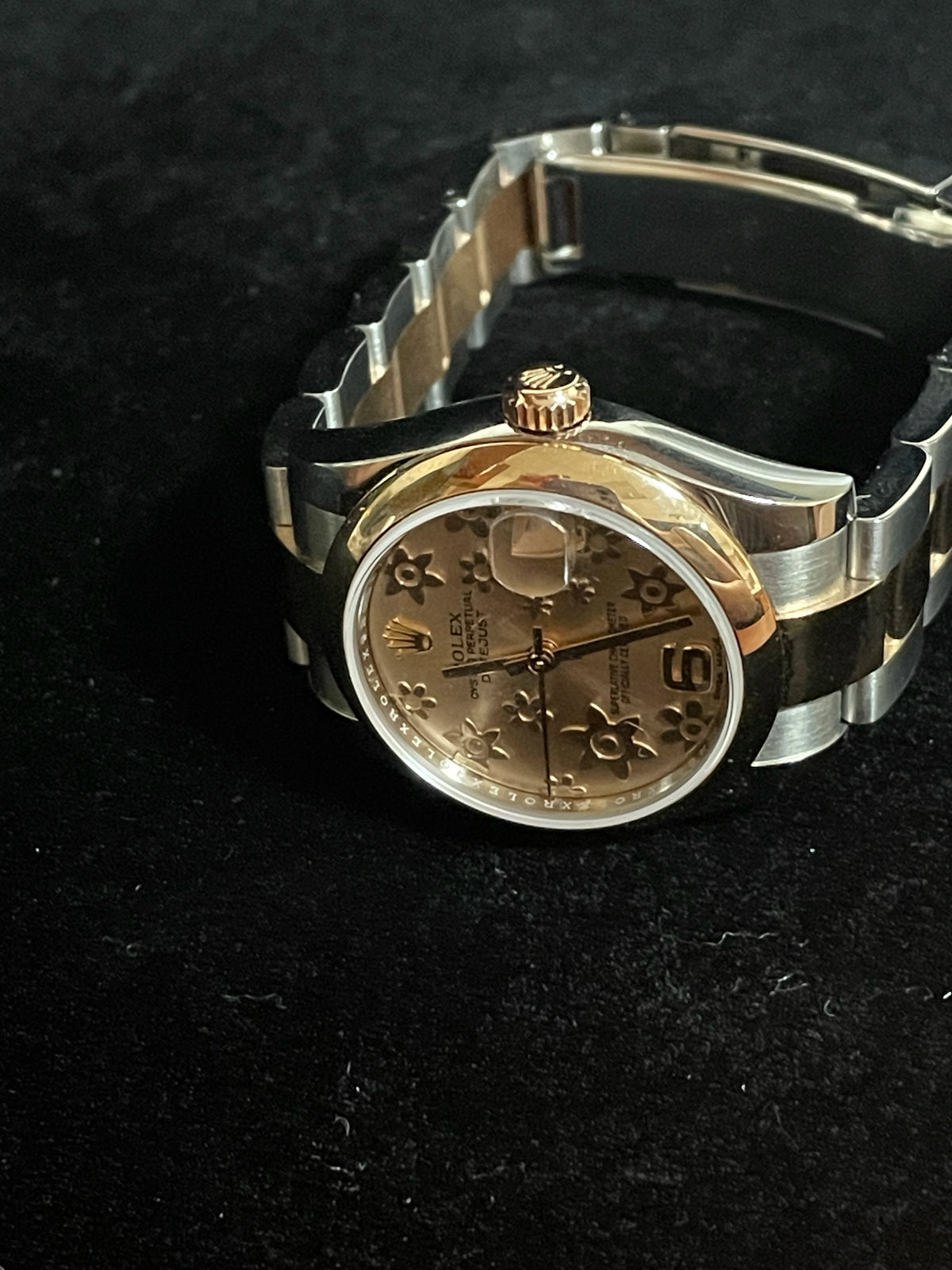 2018 Rolex Datejust 178241 Pink Floral Dial TT Rose Oyster With Papers 31mm