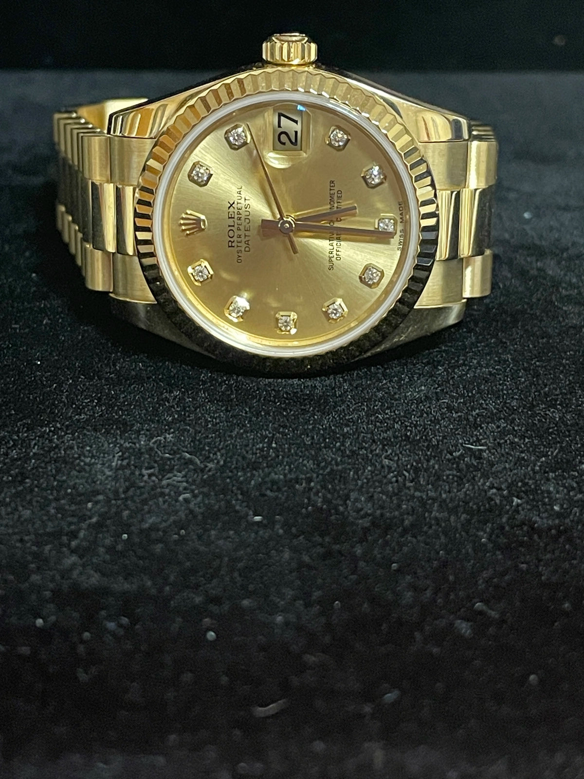 2016 Rolex Datejust 178278 Champagne Diamond Dial 18kt President No Papers 31mm