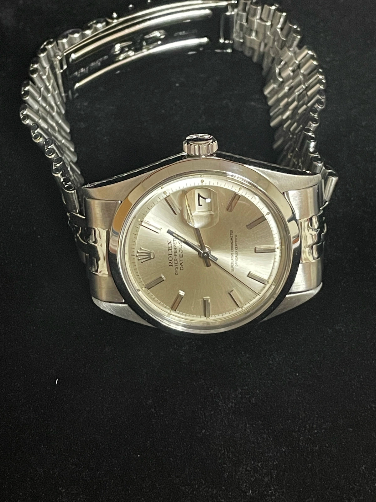 Rolex Datejust 1600 Silver Dial SS Folded Jubilee No Papers 36mm