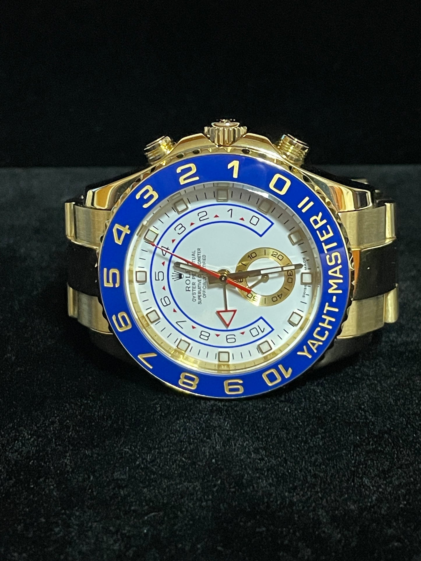 2010 Rolex Yacht-Master 116688 White Dial Yellow Gold 18kt Oyster W/ Papers 44mm